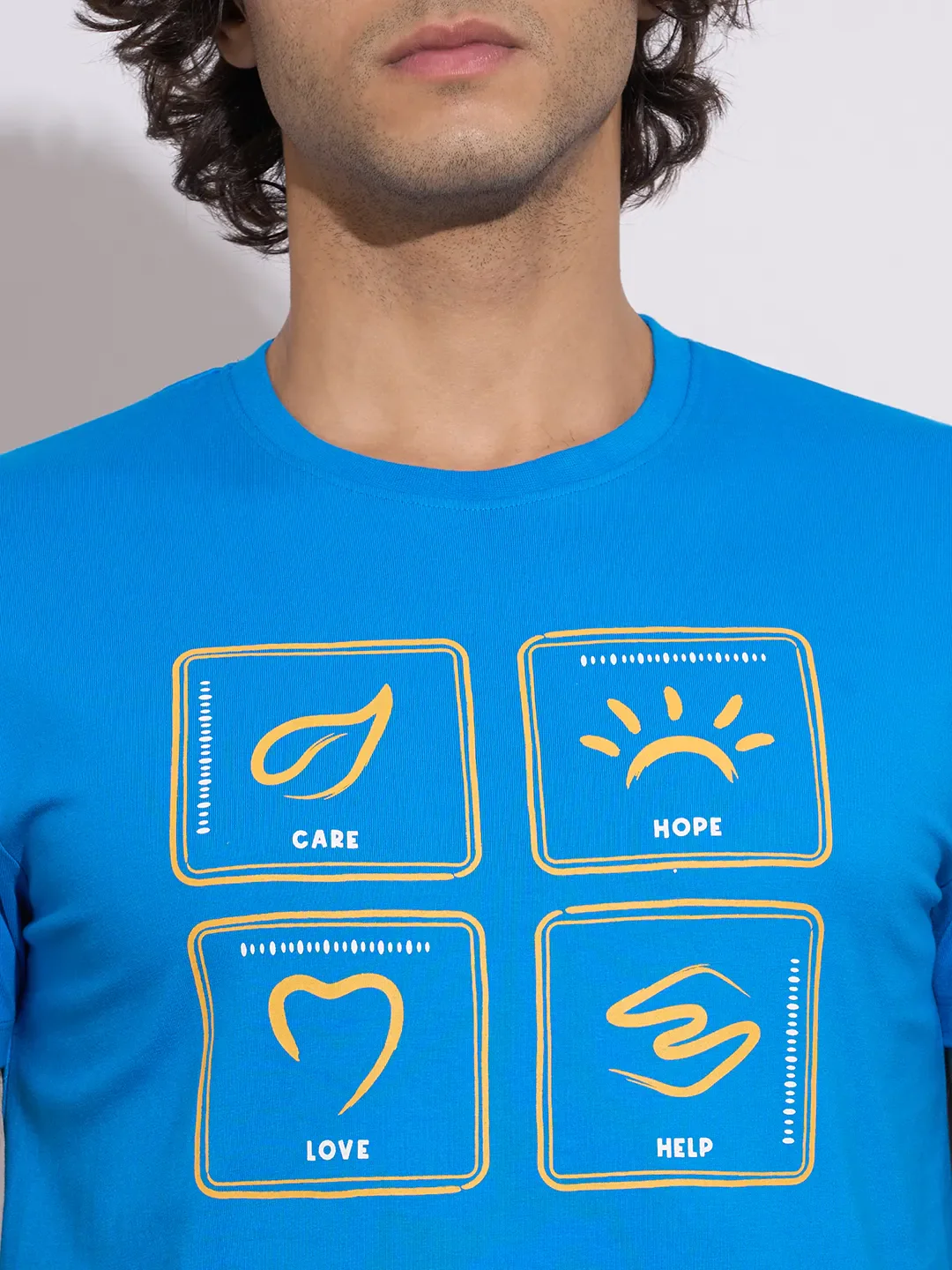 Blue Regular Fit Round Neck Men's T-Shirt by Being Human Clothing - Image 5