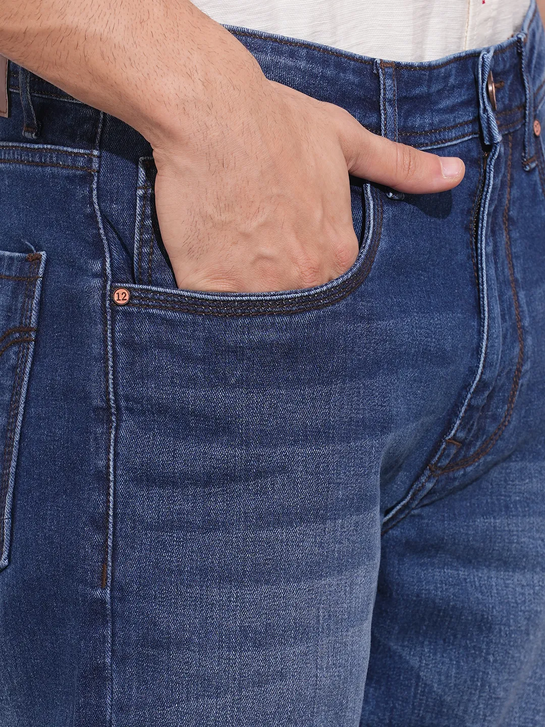 Dark Blue Slim Fit Denims For Men By Being Human Clothing - Image 5