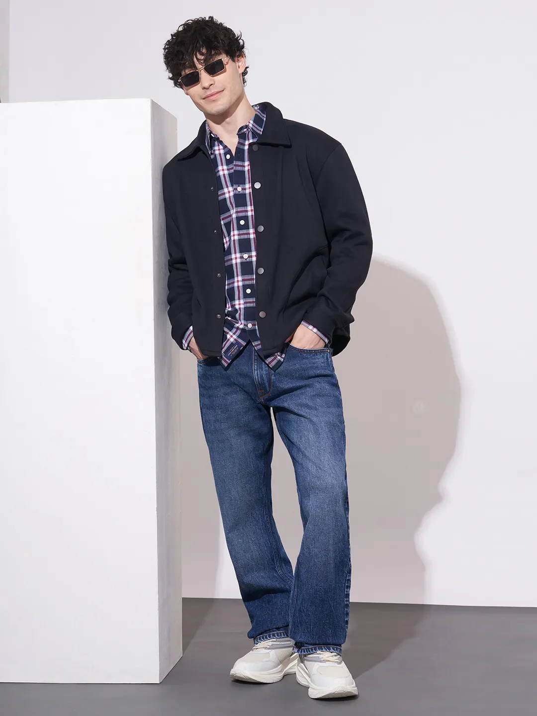 Blue Straight Fit Cotton Blend Men's Denims by Being Human Clothing - Image 4