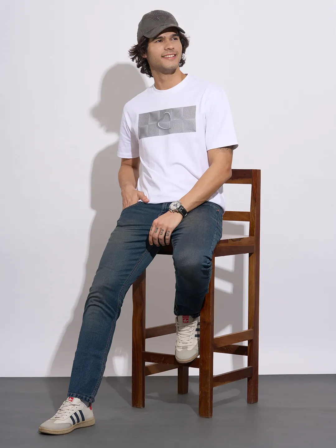 Blue Straight Fit Cotton Blend Men's Denims by Being Human Clothing - Image 4