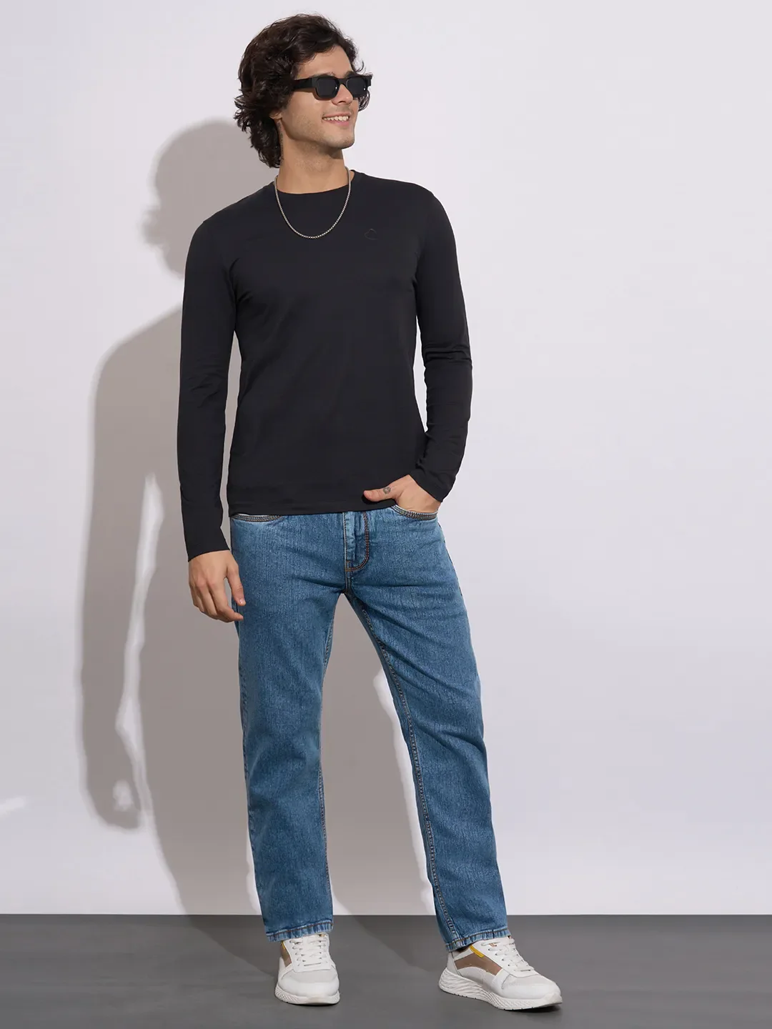 Blue Straight Fit Denims For Men By Being Human Clothing - Image 4