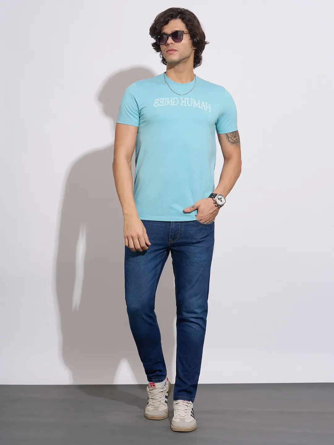 Blue Moderno Fit Men's Short Sleeves T-Shirt by Being Human Clothing - Image 4