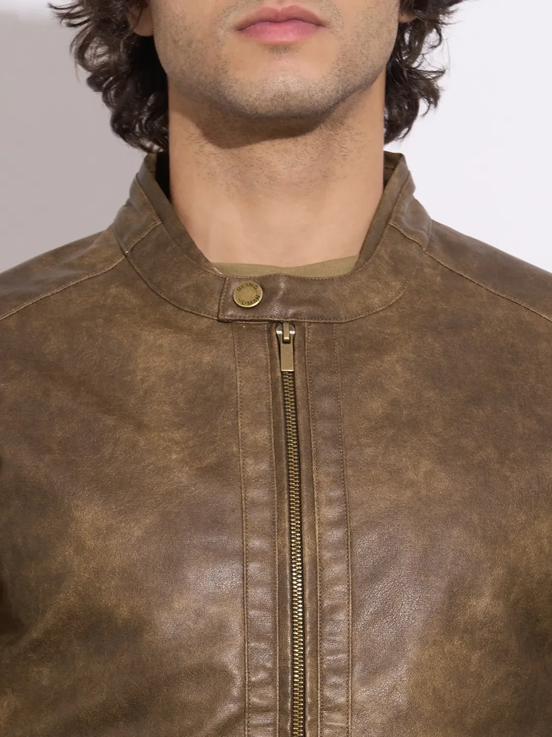 Brown Regular Fit Men's Jacket by Being Human Clothing - Image 5