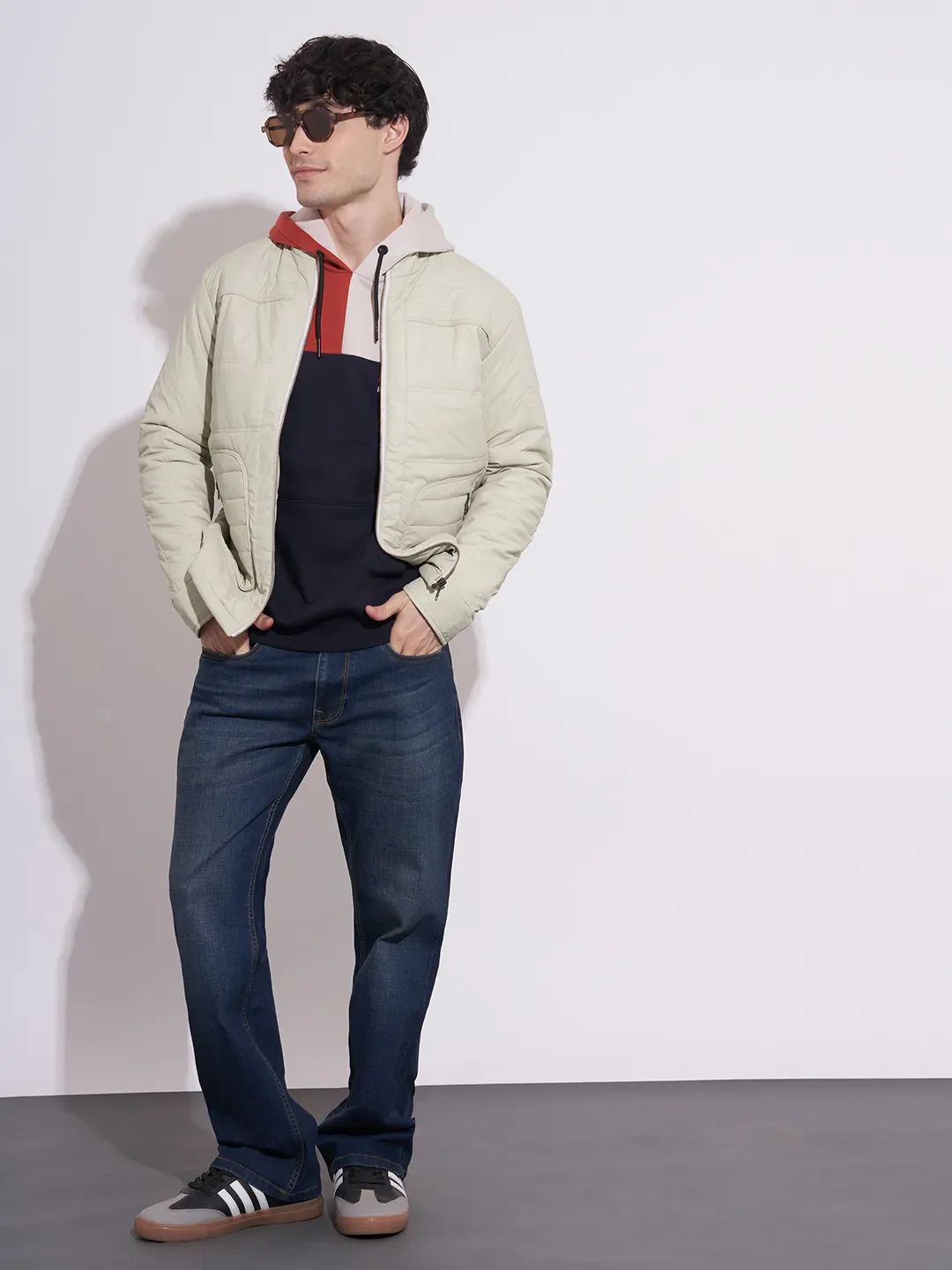Beige Regular Fit Long Sleeves Polyester Men's Jacket by Being Human Clothing - Image 4