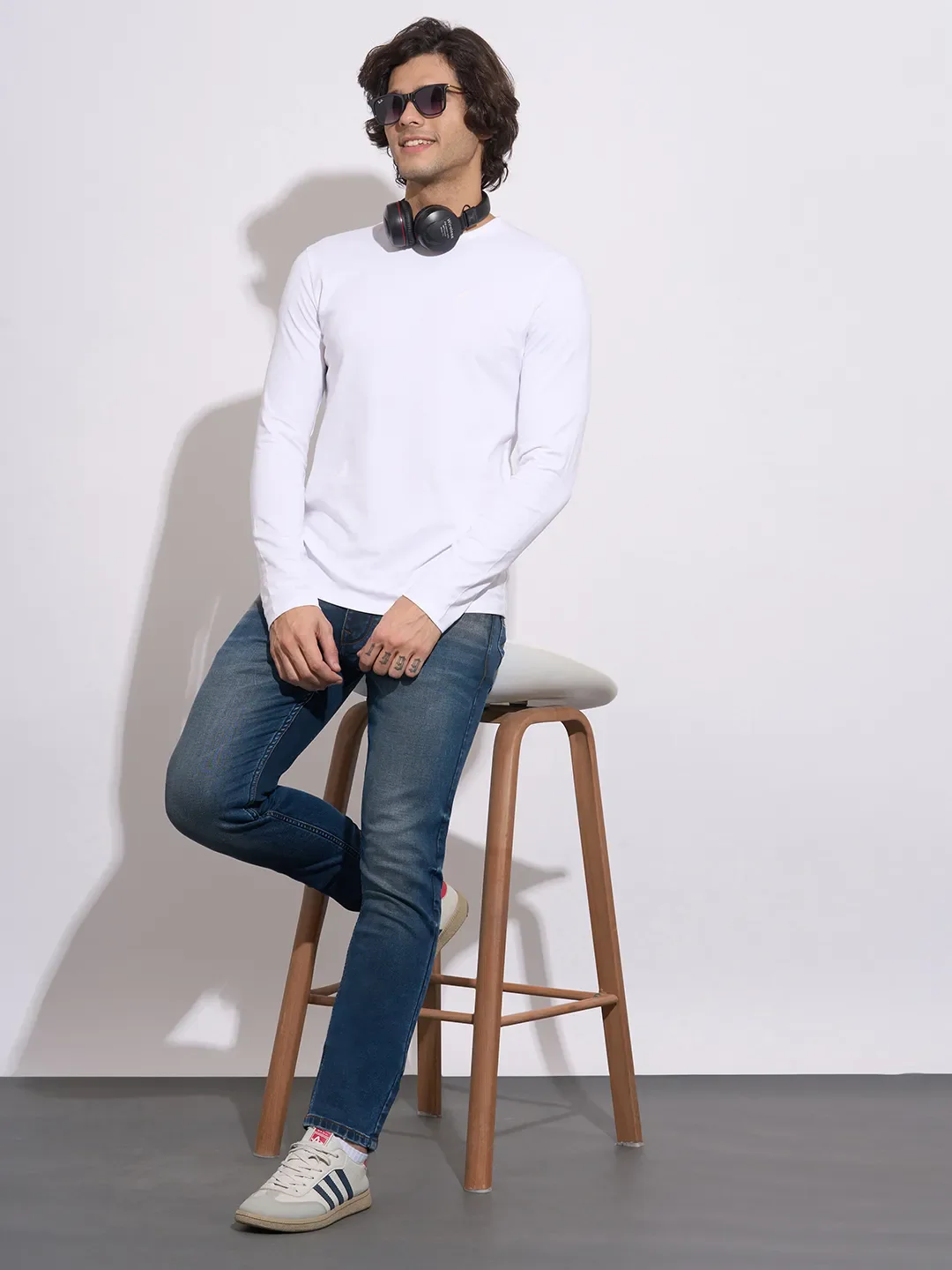 Dark Blue Slim Fit Denims For Men By Being Human Clothing - Image 4
