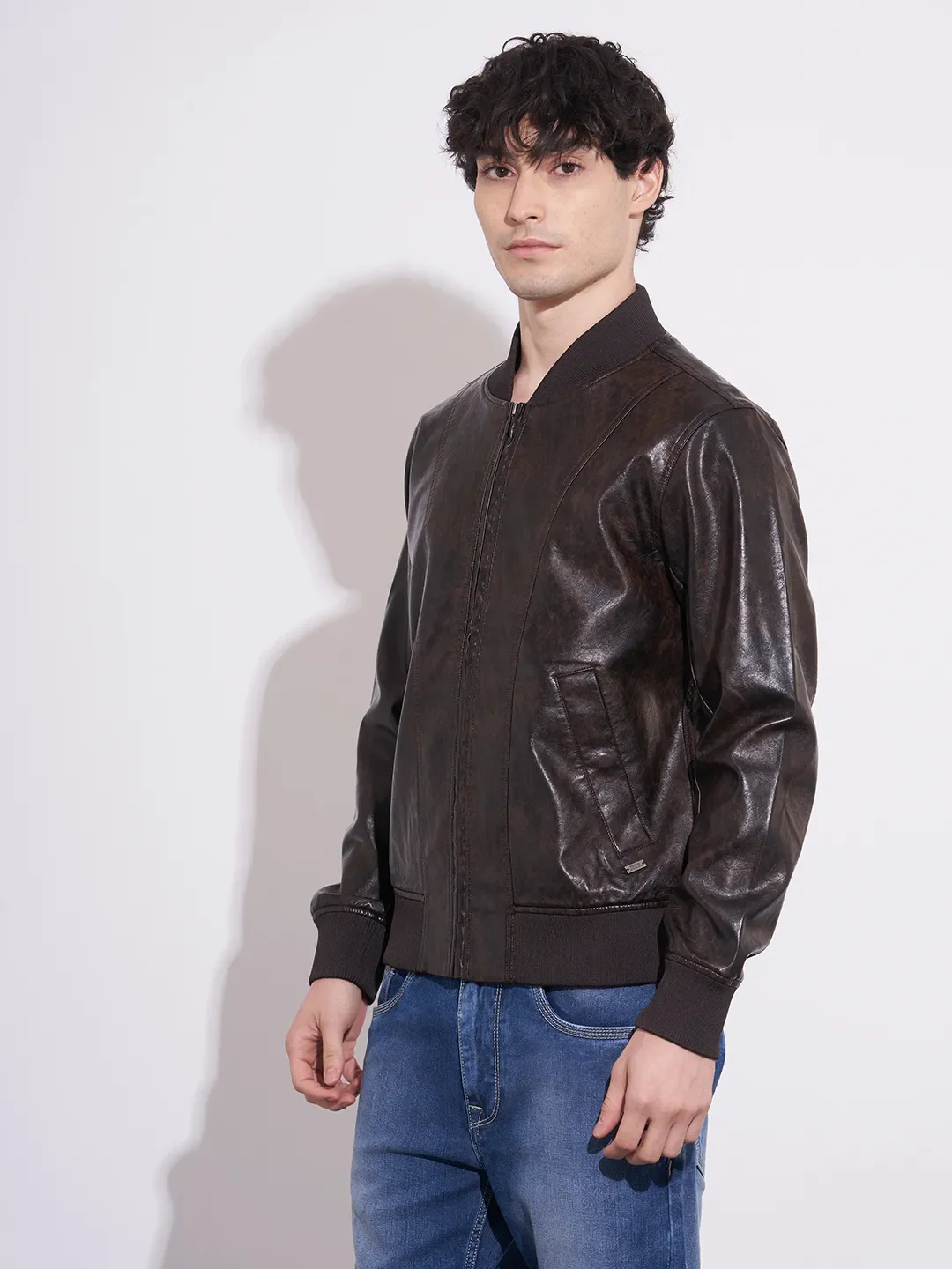 Wine Regular Fit Men's Jacket by Being Human Clothing - Image 2