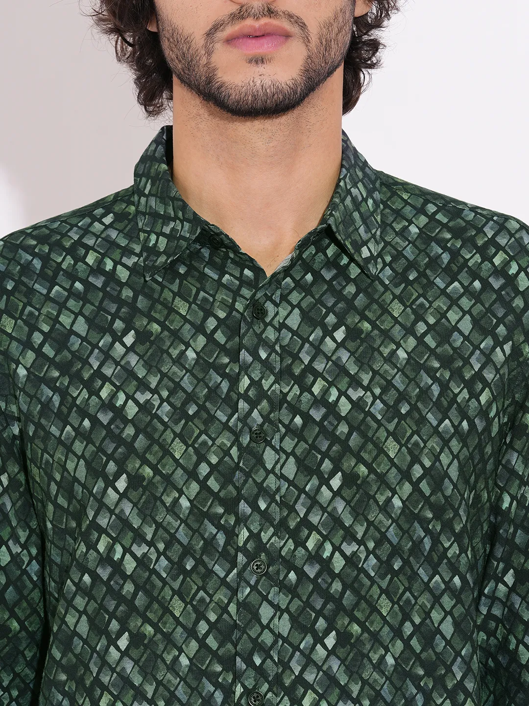 Black Moderno Fit Regular Collar Long Sleeves Viscose Blend Men's Shirt by Being Human Clothing - Image 5