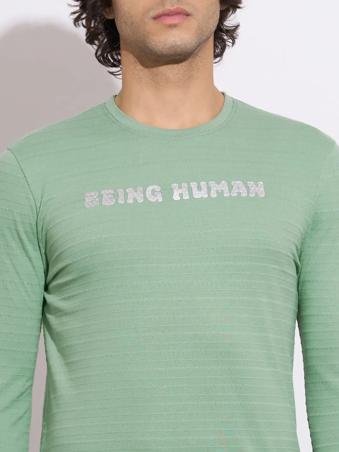Green Moderno Fit Men's Long Sleeves T-Shirt by Being Human Clothing - Image 5