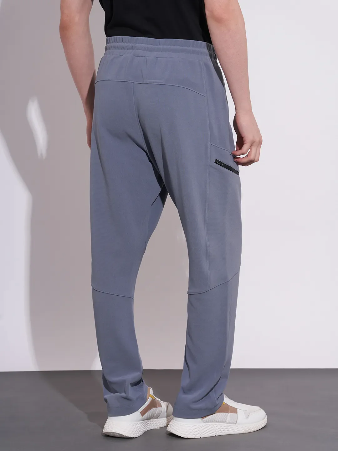 Grey Regular Fit Polyester Blend Men's Track Pants by Being Human Clothing - Image 3