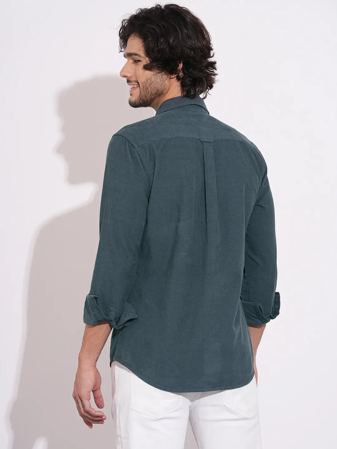 Grey Moderno Fit Regular Collar Long Sleeves Cotton Men's Shirt by Being Human Clothing - Image 3