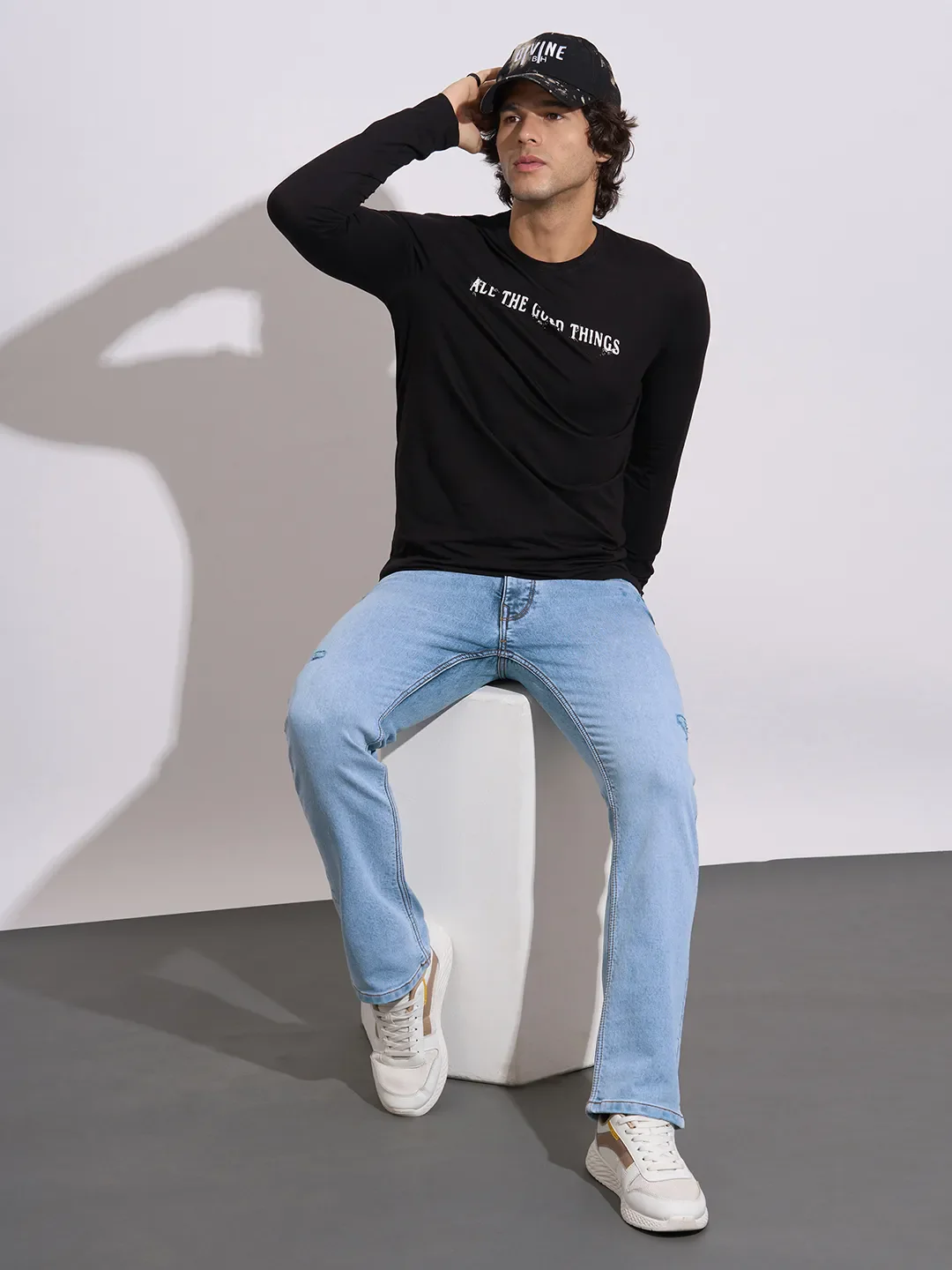 Light Blue Boot Cut Fit Denims For Men By Being Human Clothing - Image 4