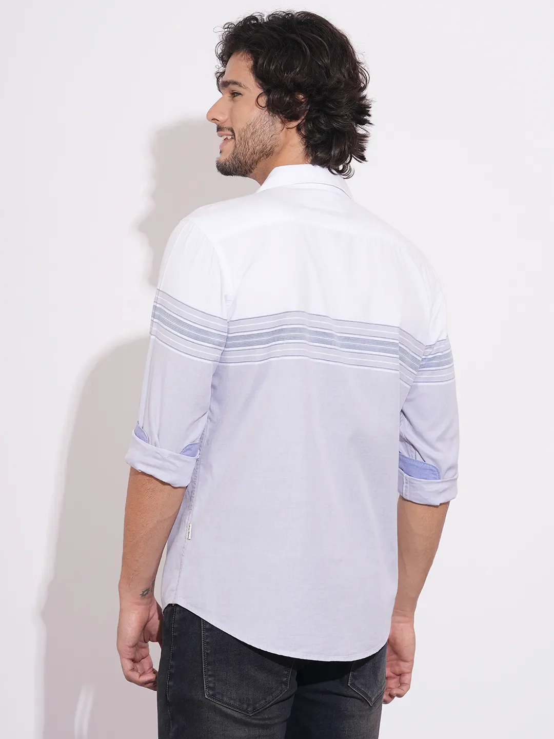 Grey Regular Fit Regular Collar Men's Shirt by Being Human Clothing - Image 3