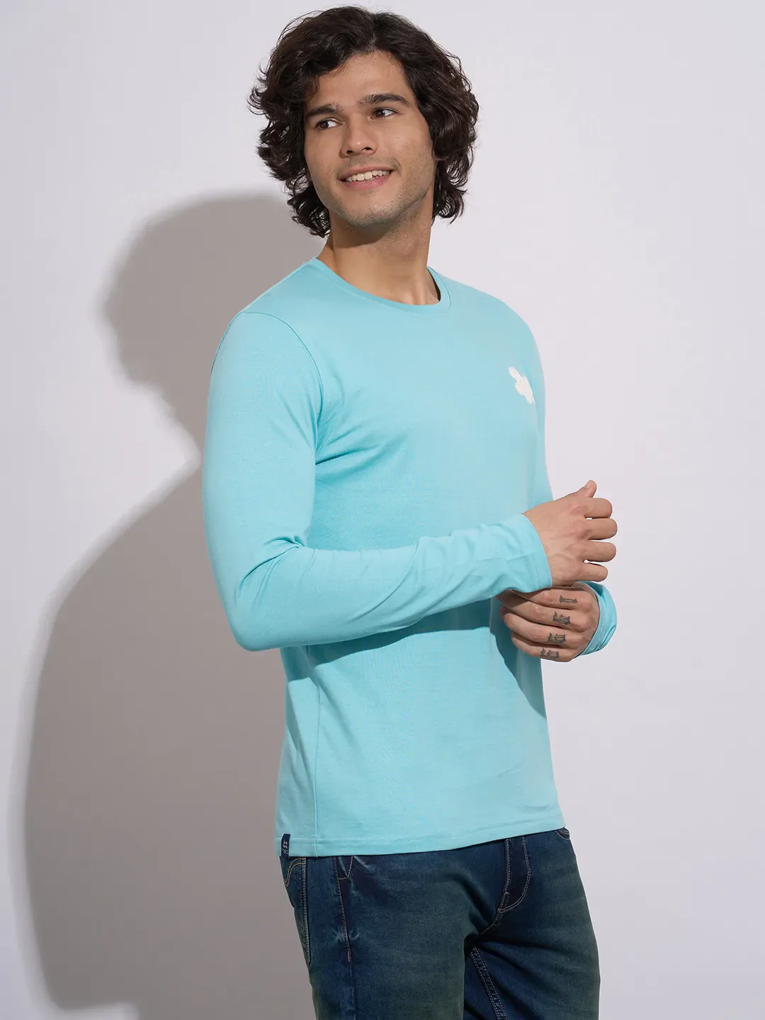 Blue Regular Fit Round Neck Men's T-Shirt by Being Human Clothing - Image 2