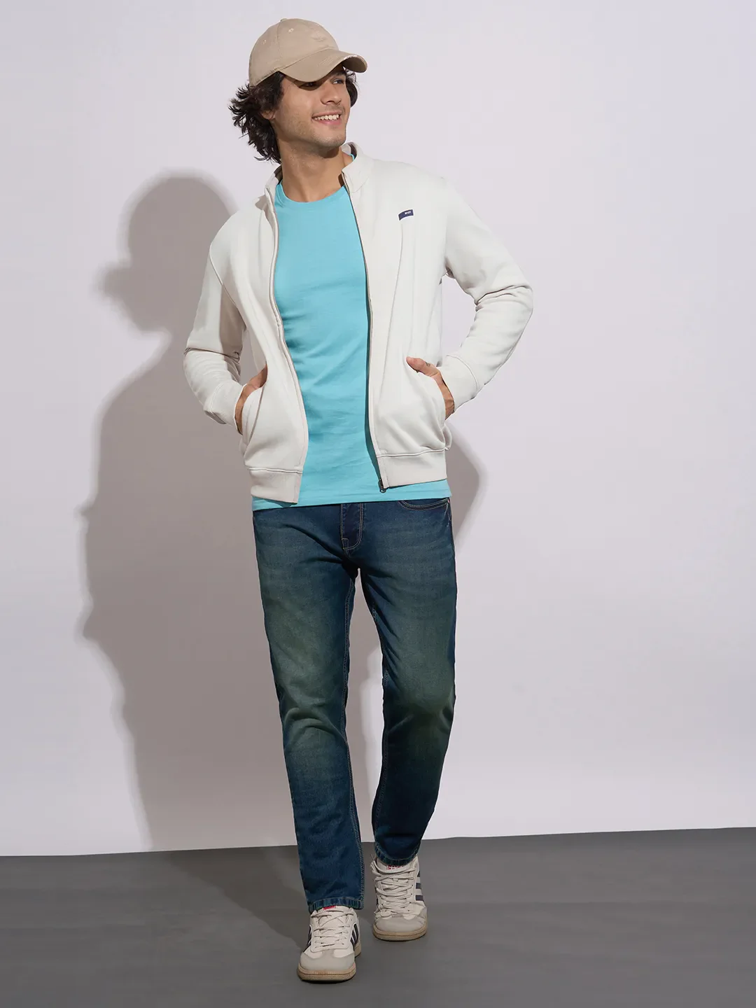 Grey Regular Fit Round Neck Men's Sweatshirt by Being Human Clothing - Image 4