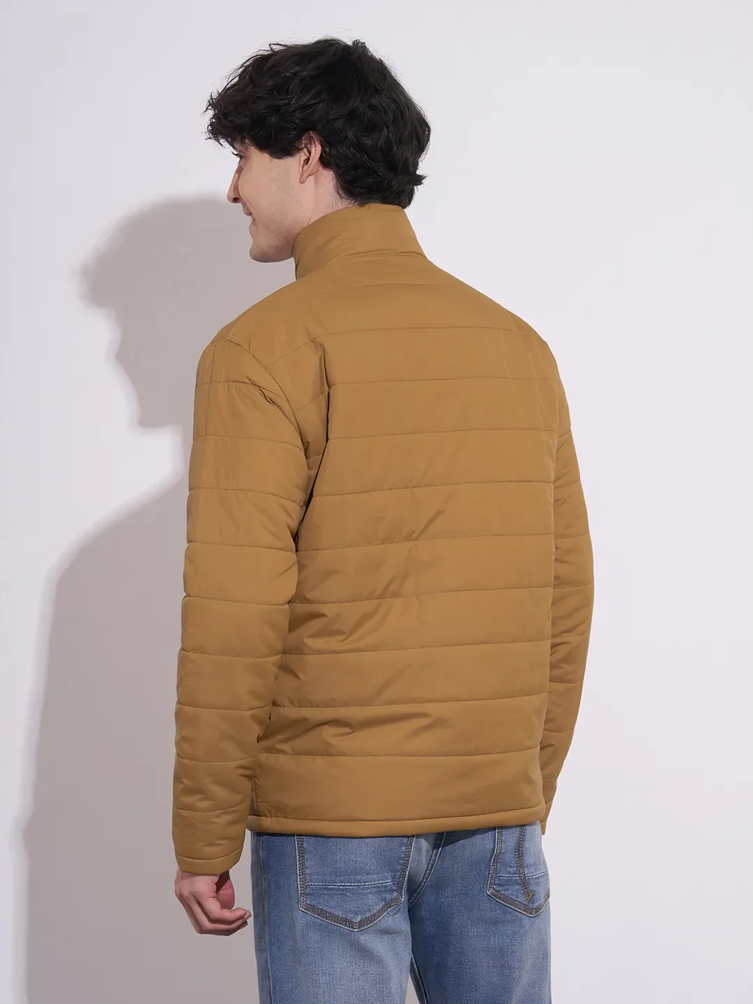 Mustard Regular Fit Men's Jacket by Being Human Clothing - Image 3