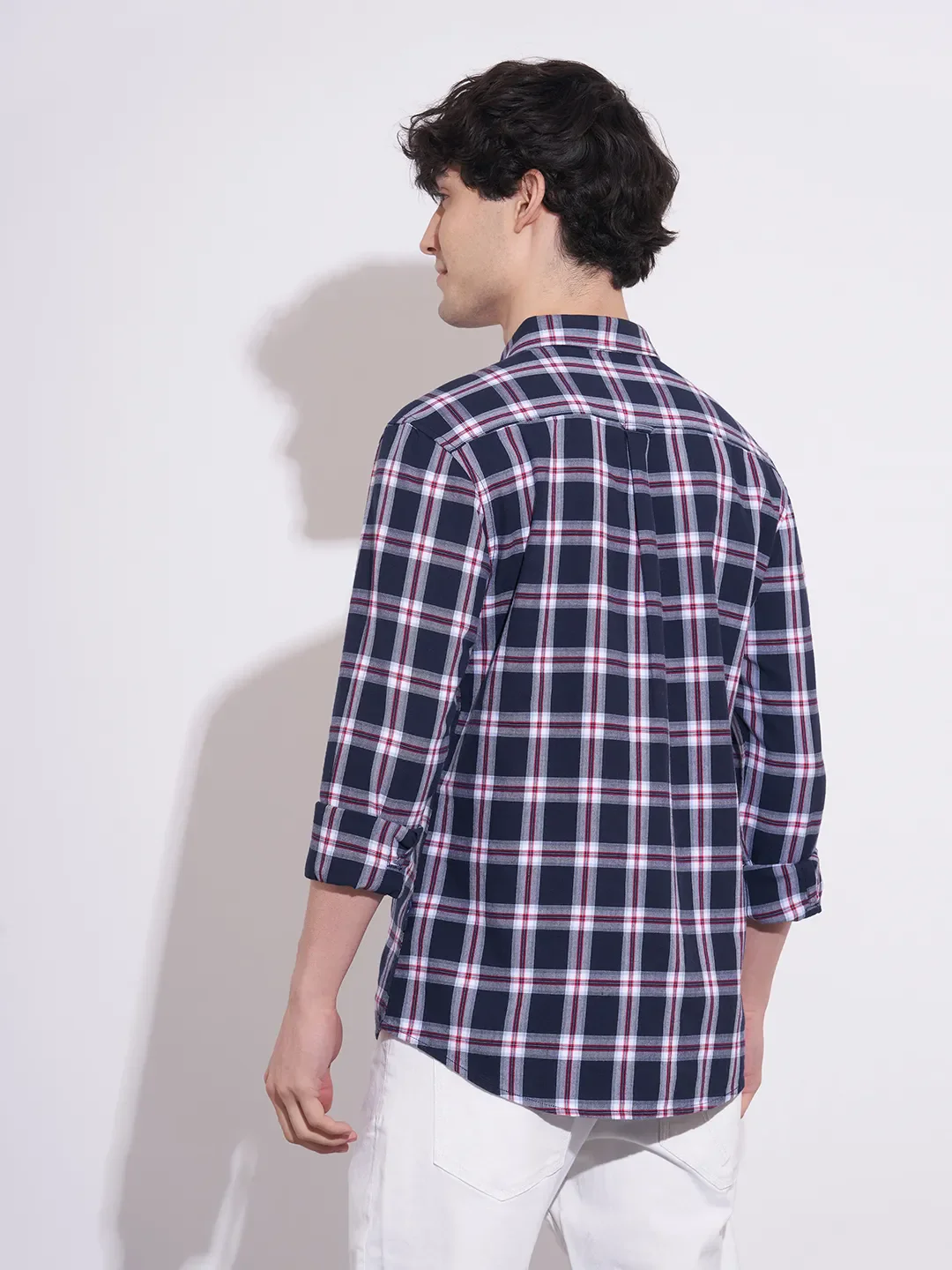 Navy Regular Fit Men's Shirt by Being Human Clothing - Image 3