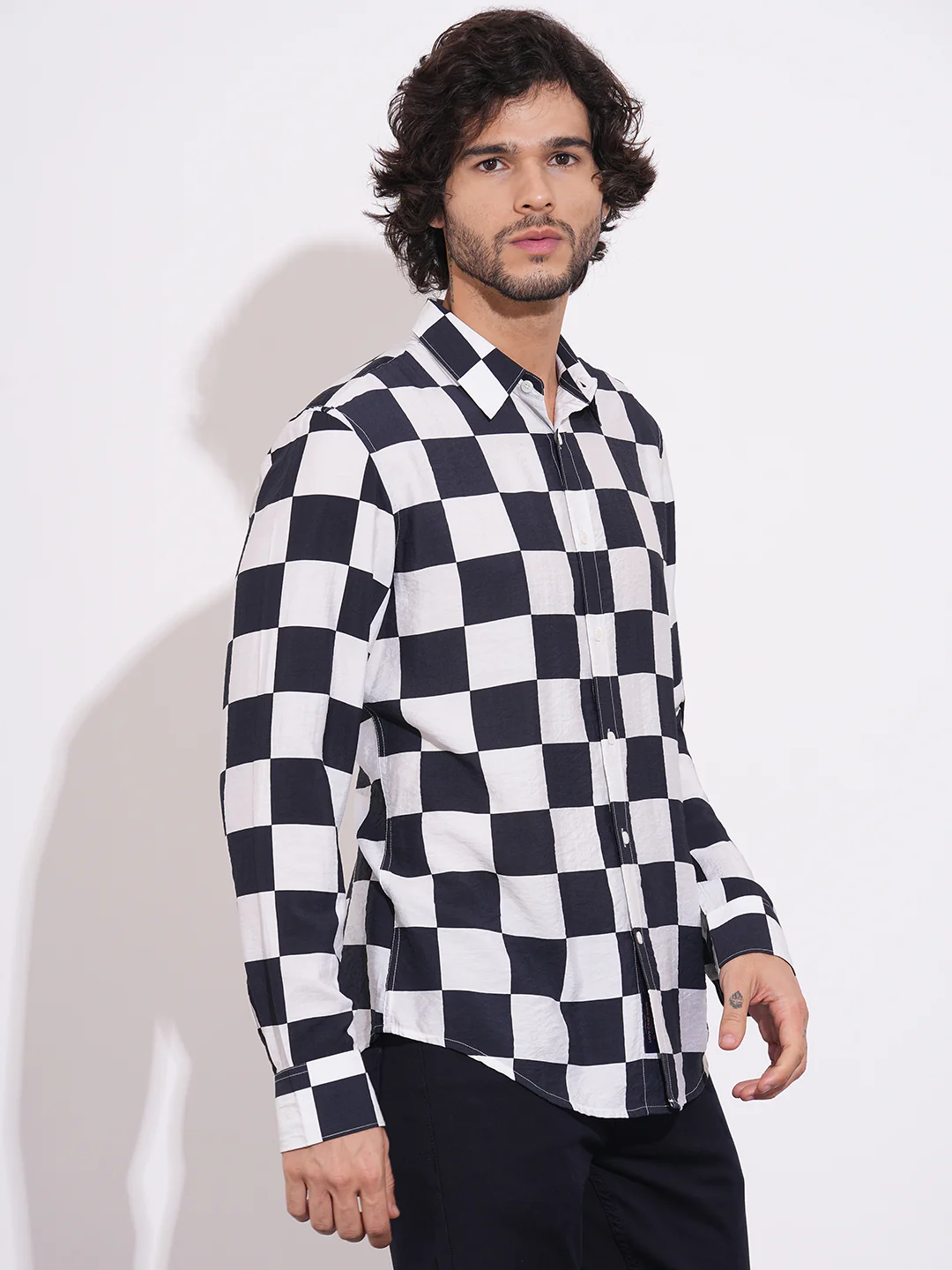 Blue Moderno Fit Regular Collar Long Sleeves Viscose Blend Men's Shirt by Being Human Clothing - Image 2