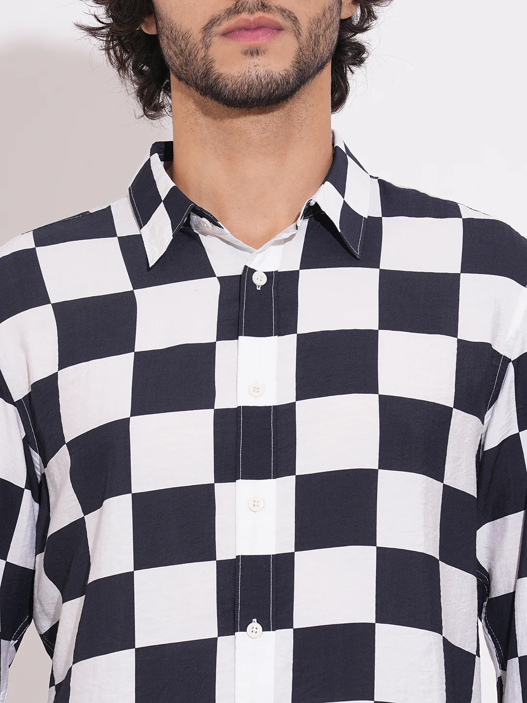 Blue Moderno Fit Regular Collar Long Sleeves Viscose Blend Men's Shirt by Being Human Clothing - Image 5