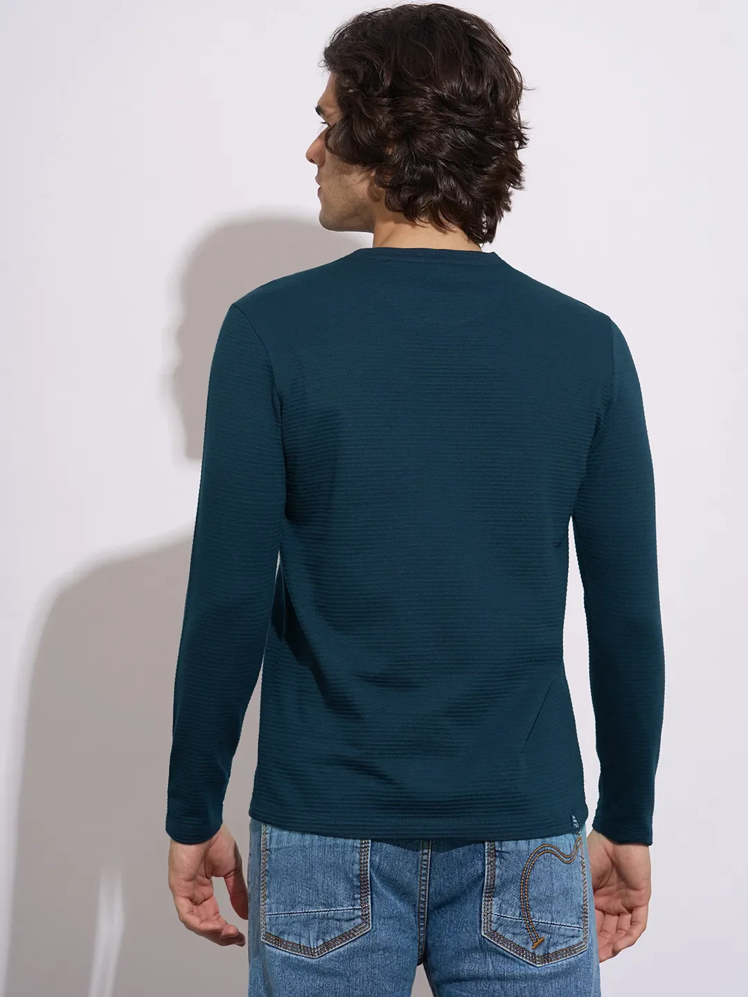 Navy Moderno Fit Round Neck Men's T-Shirt by Being Human Clothing - Image 3