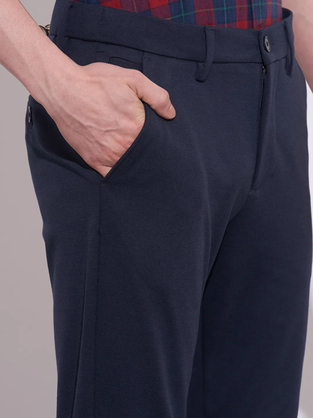 Navy Cropped Fit Chinos For Men By Being Human Clothing - Image 5