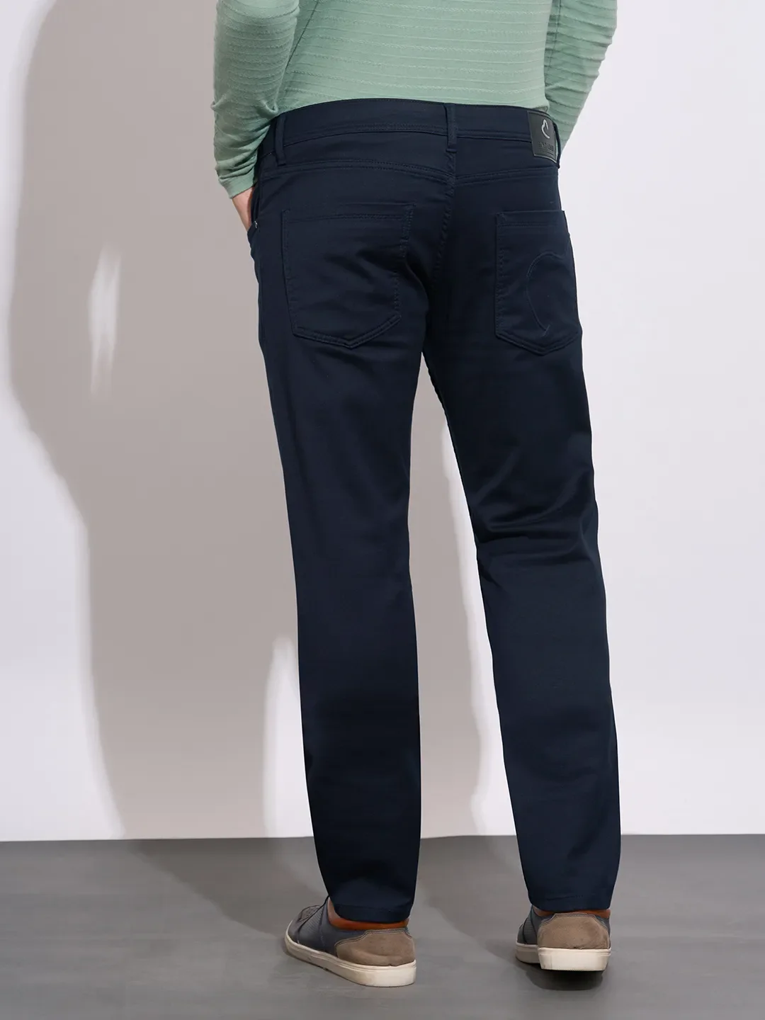 Navy Slim Fit Denims For Men By Being Human Clothing - Image 3