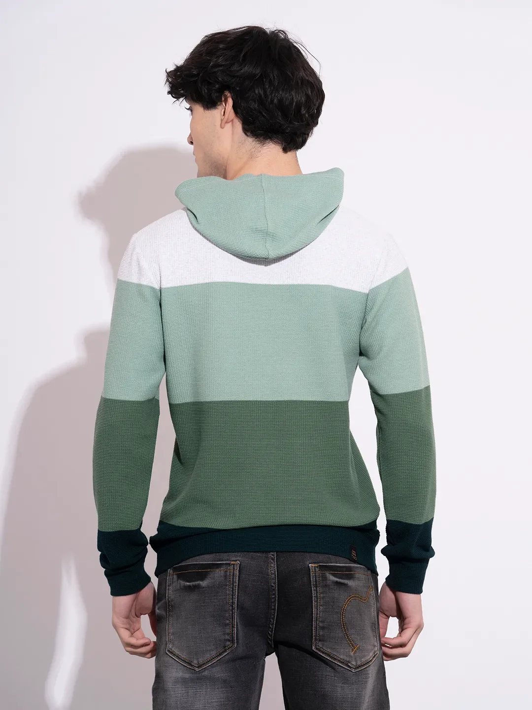 Beige Regular Fit  Long Sleeves Men's Hoodie by Being Human Clothing - Image 3