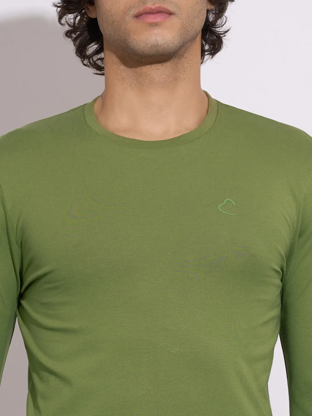 Olive Moderno Fit Round Neck Men's T-Shirt by Being Human Clothing - Image 5