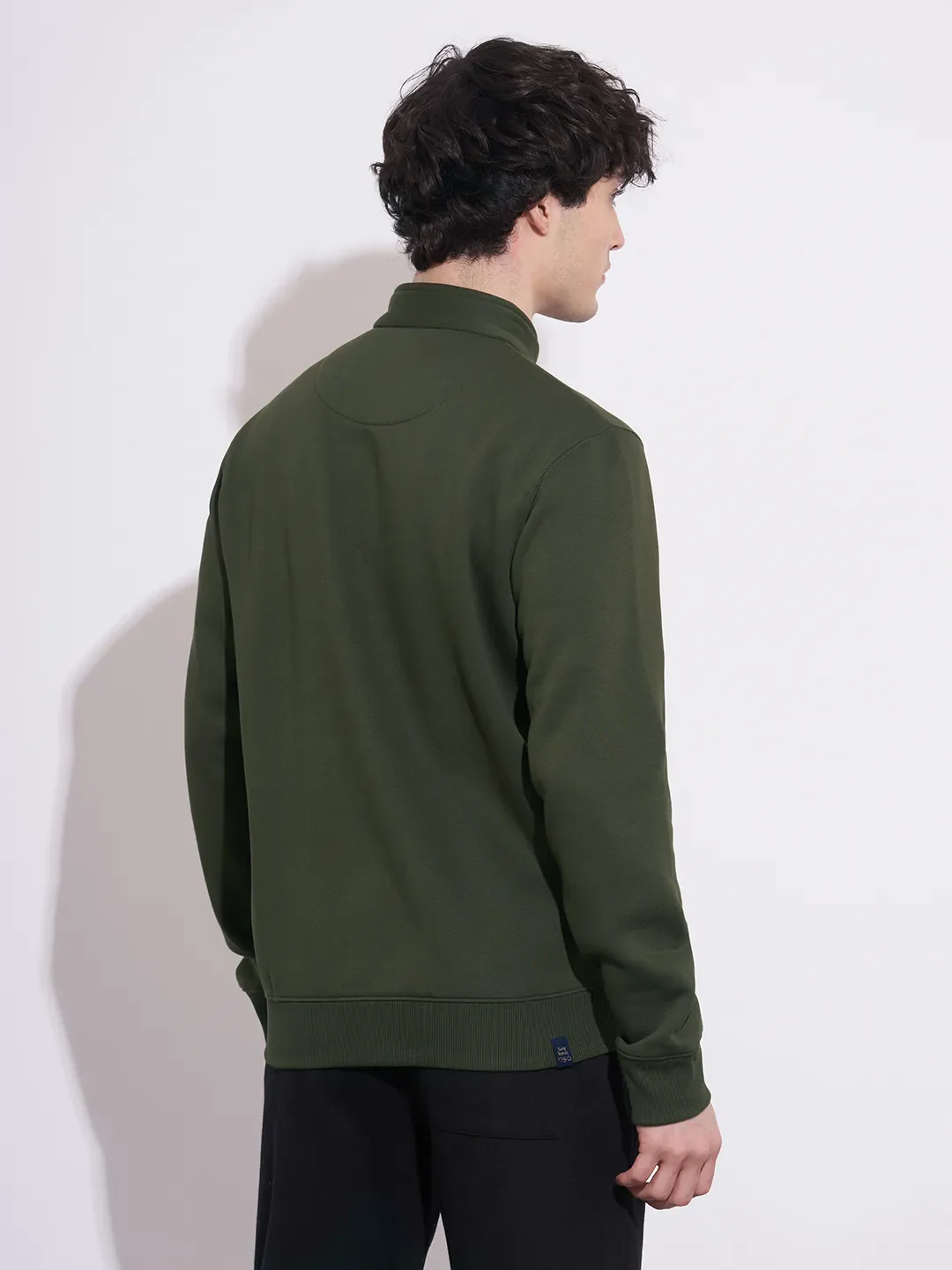 Olive Regular Fit Round Neck Men's Sweatshirt by Being Human Clothing - Image 3