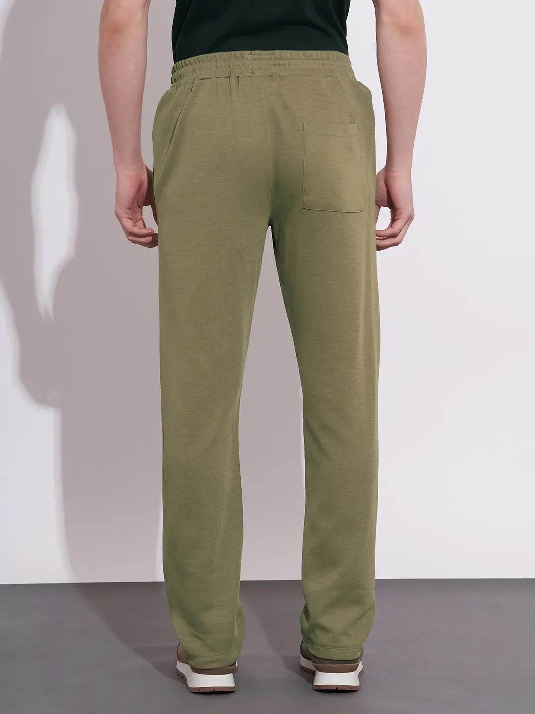 Olive Regular Fit Track Pants For Men By Being Human Clothing - Image 3