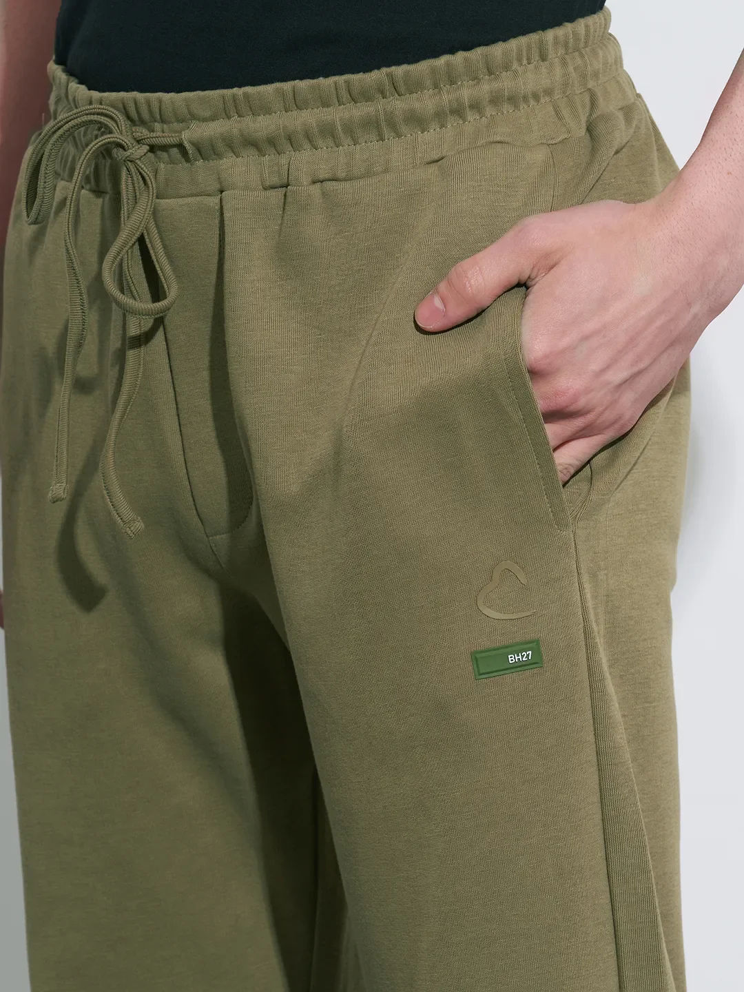 Olive Regular Fit Track Pants For Men By Being Human Clothing - Image 5