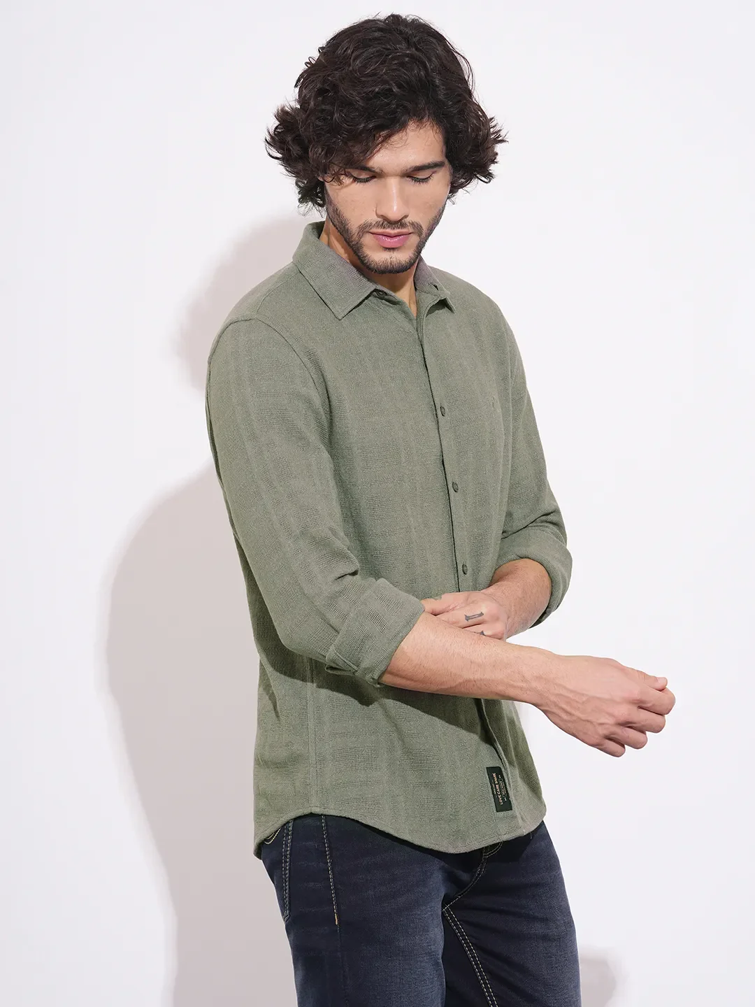 Brown Regular Fit Regular Collar Men's Shirt by Being Human Clothing - Image 2
