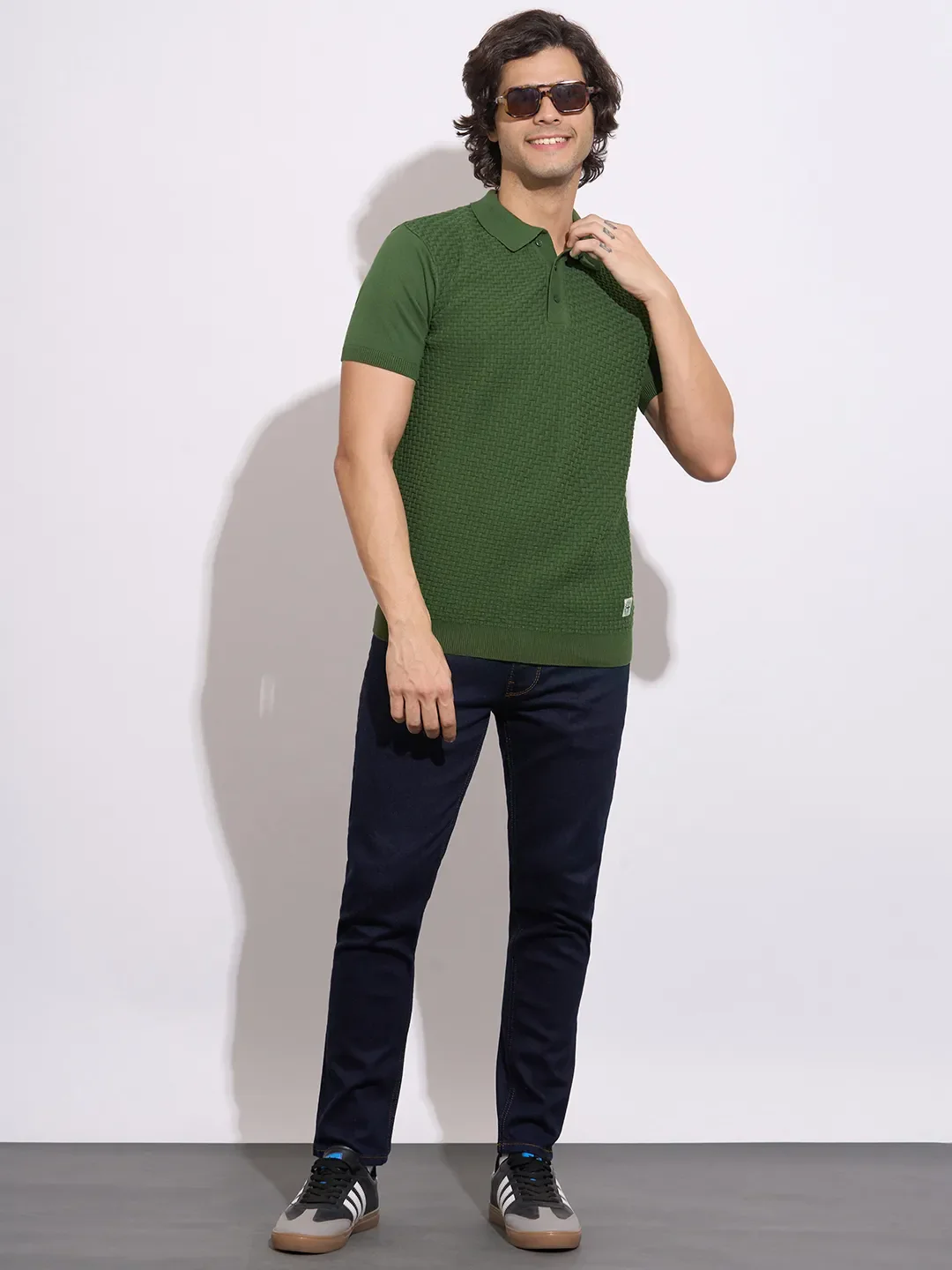 Olive Regular Fit Men's Polo T-Shirt by Being Human Clothing - Image 4