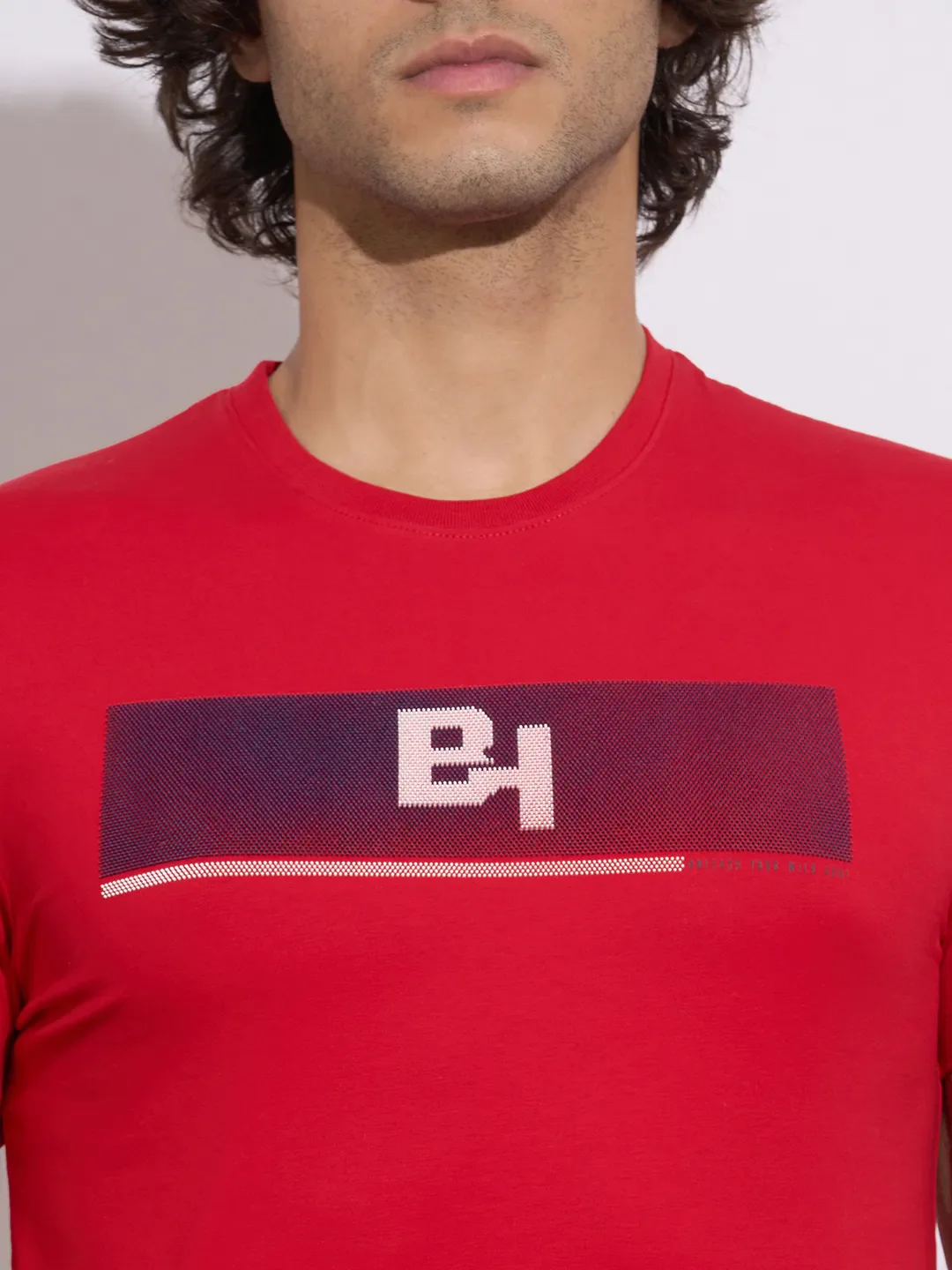 Red Moderno Fit Round Neck Men's T-Shirt by Being Human Clothing - Image 5