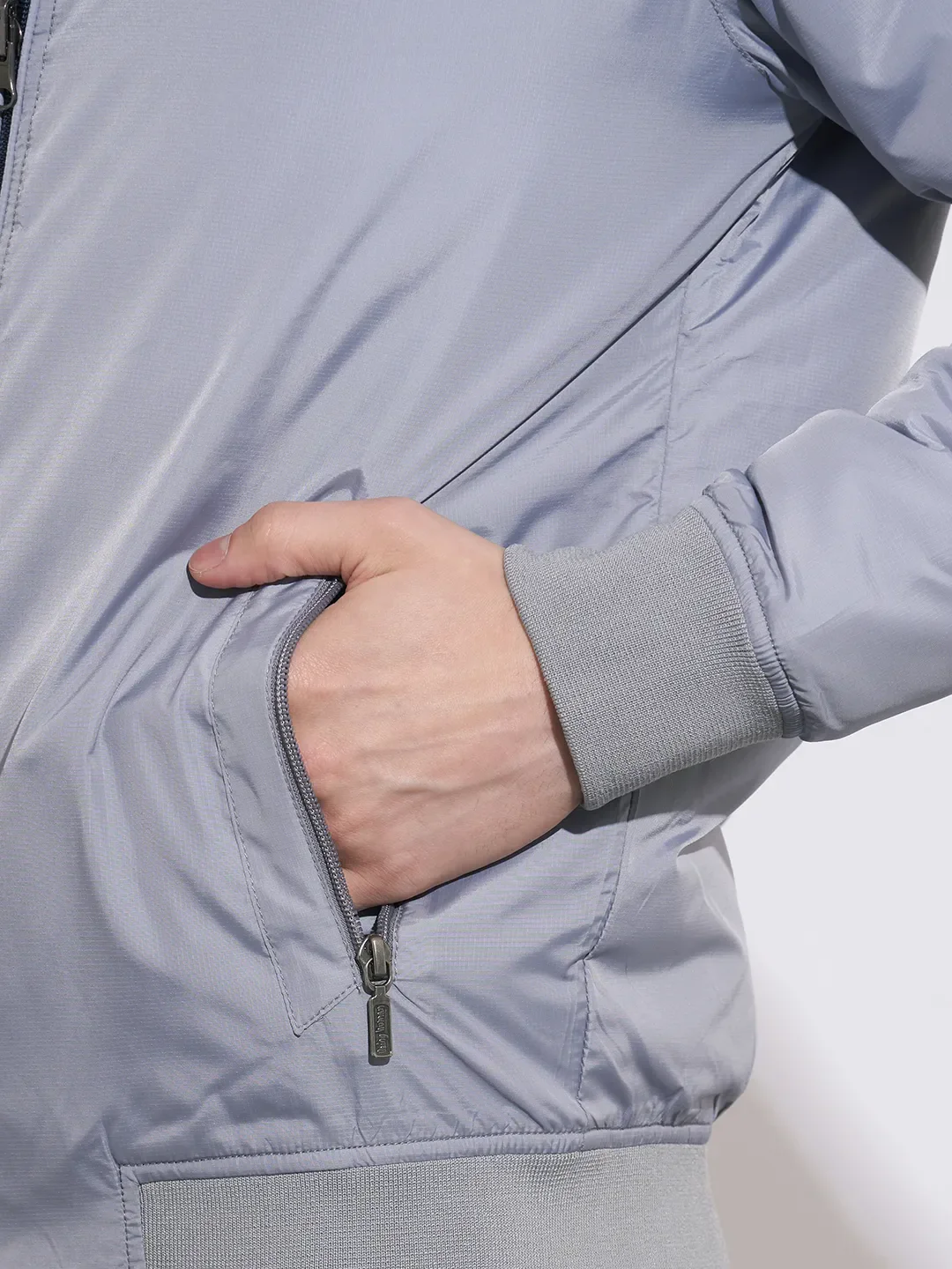 Silver Regular Fit Long Sleeves Polyester Men's Jacket by Being Human Clothing - Image 2