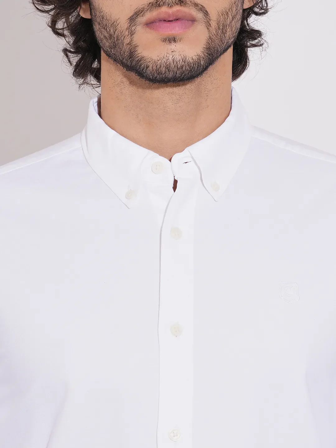 White Regular Fit Regular Collar Men's Shirt by Being Human Clothing - Image 5