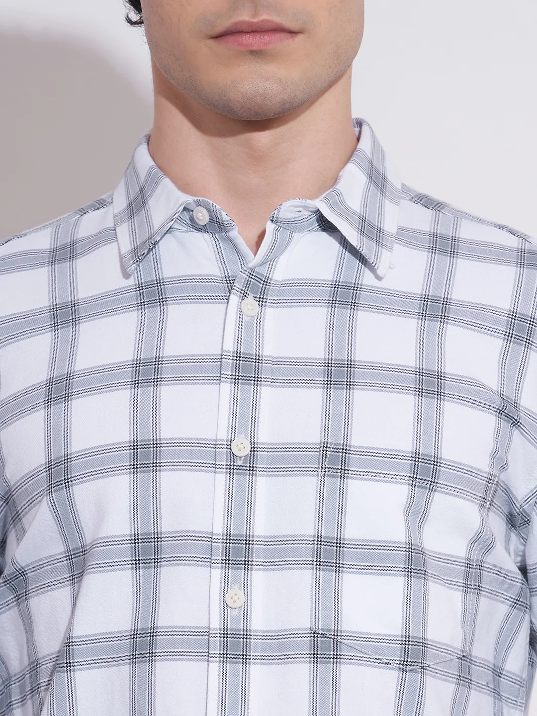 White Regular Fit Regular Collar Men's Shirt by Being Human Clothing - Image 5