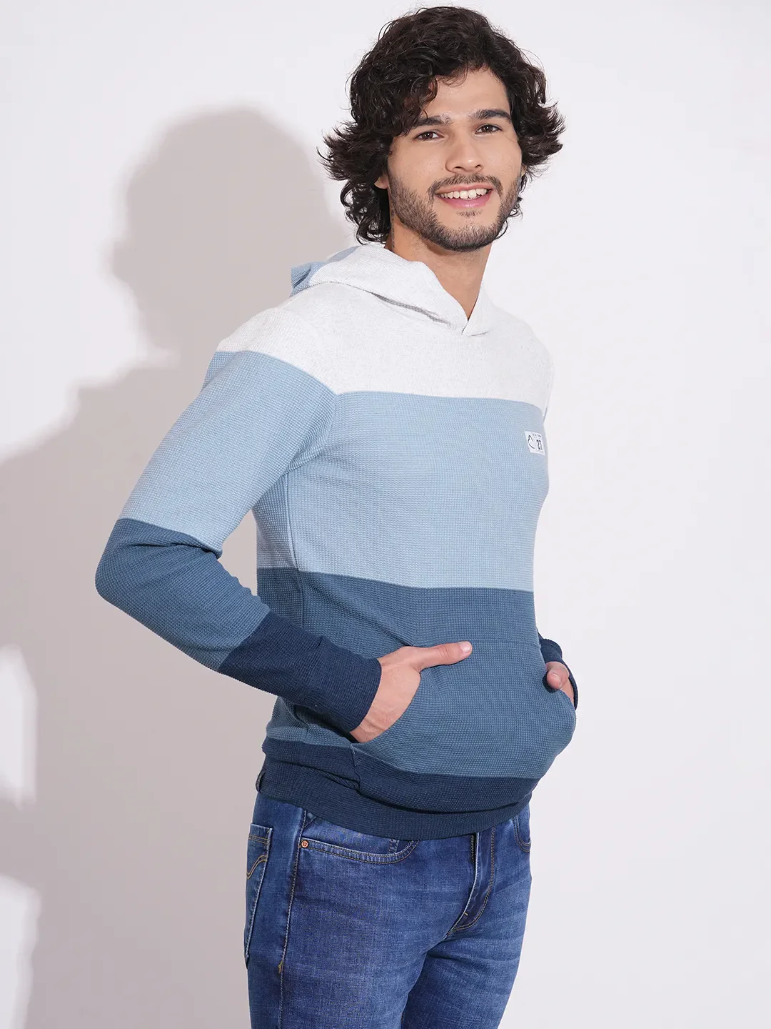 White Regular Fit Men's Hoodie by Being Human Clothing - Image 2