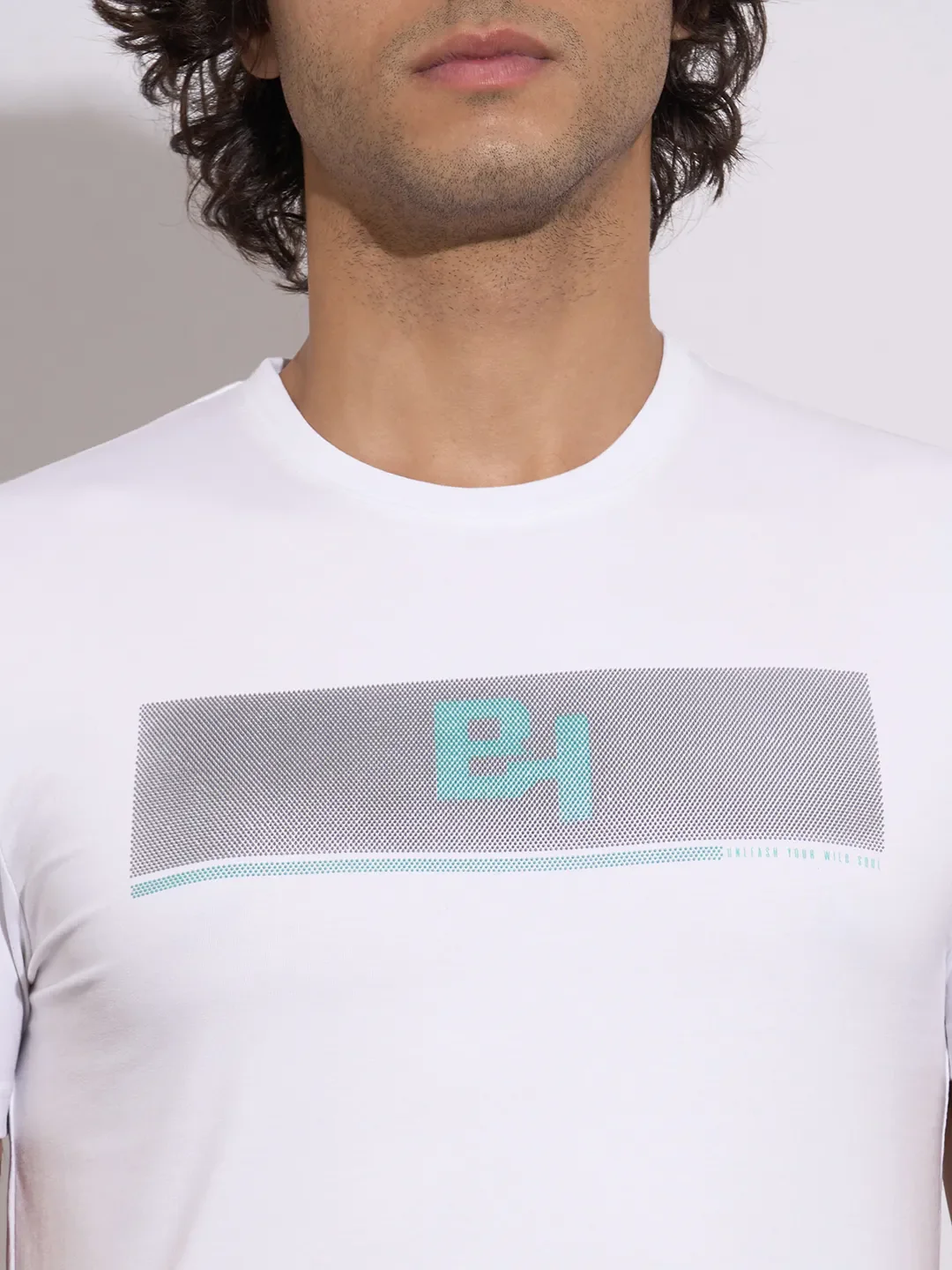 White Moderno Fit Round Neck Men's T-Shirt by Being Human Clothing - Image 5
