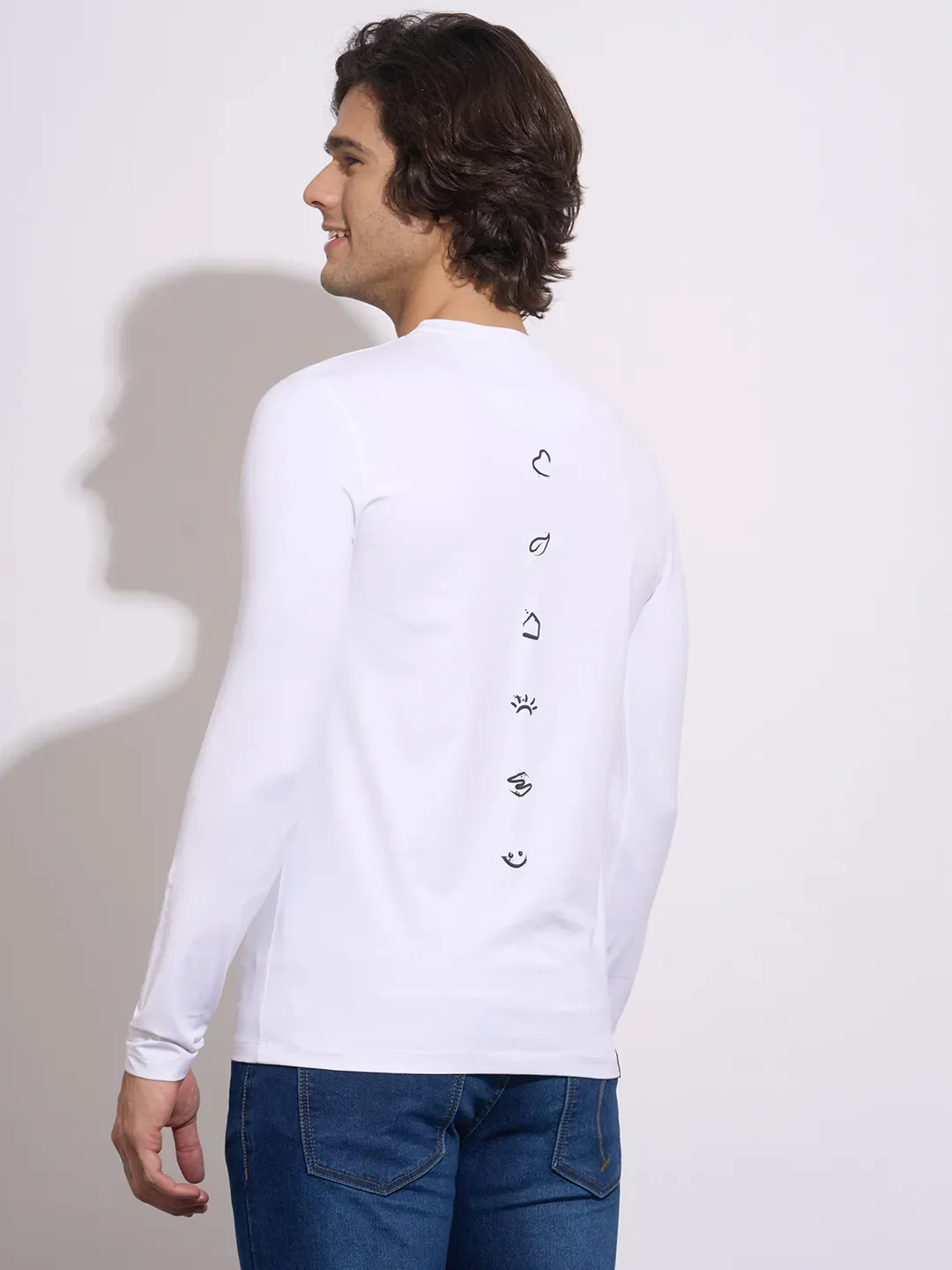 White Moderno Fit Round Neck Men's T-Shirt by Being Human Clothing - Image 3
