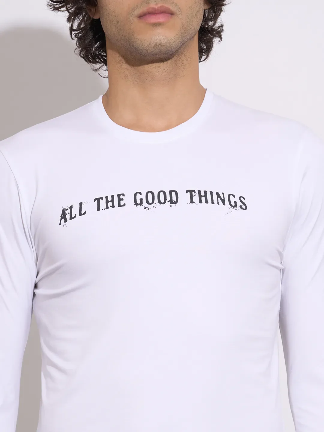 White Moderno Fit Round Neck Men's T-Shirt by Being Human Clothing - Image 5