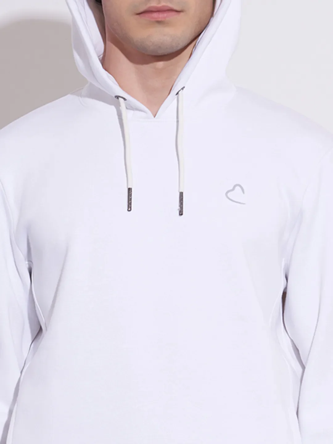 White Regular Fit Men's Hoodie by Being Human Clothing - Image 5