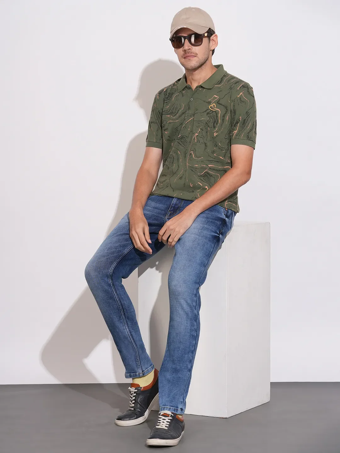 Blue Skinny Fit Denims For Men By Being Human Clothing - Image 4