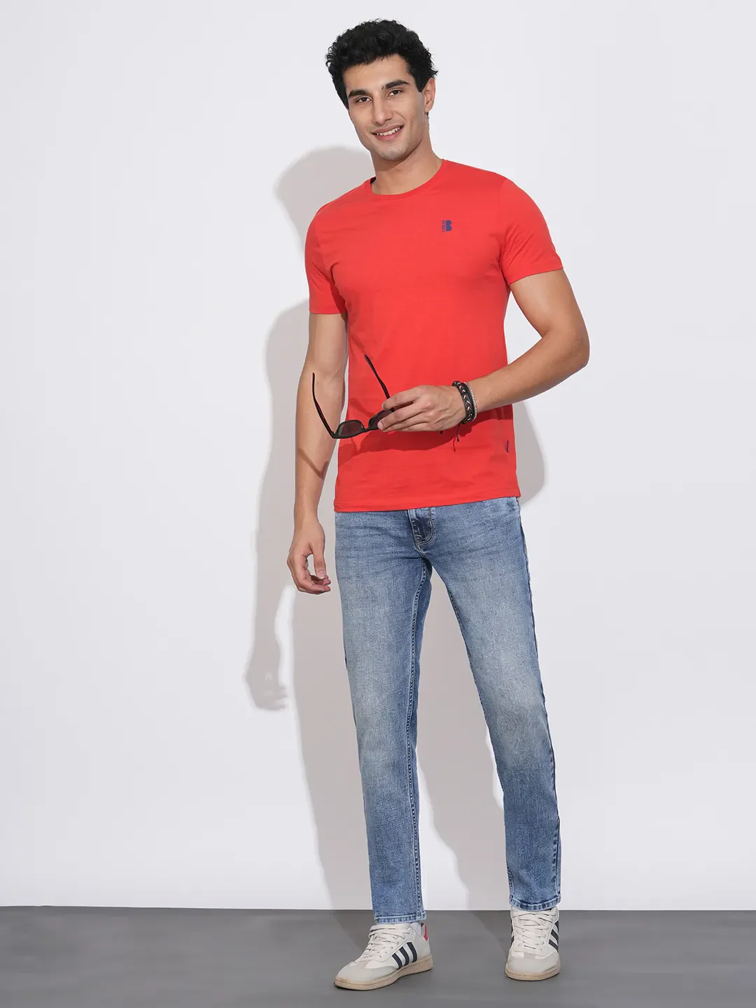 Blue Slim Fit Denims For Men By Being Human Clothing - Image 4