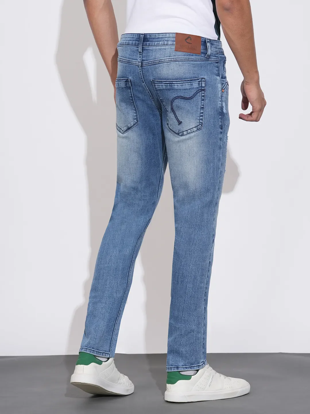 Blue Slim Fit Denims For Men By Being Human Clothing - Image 3