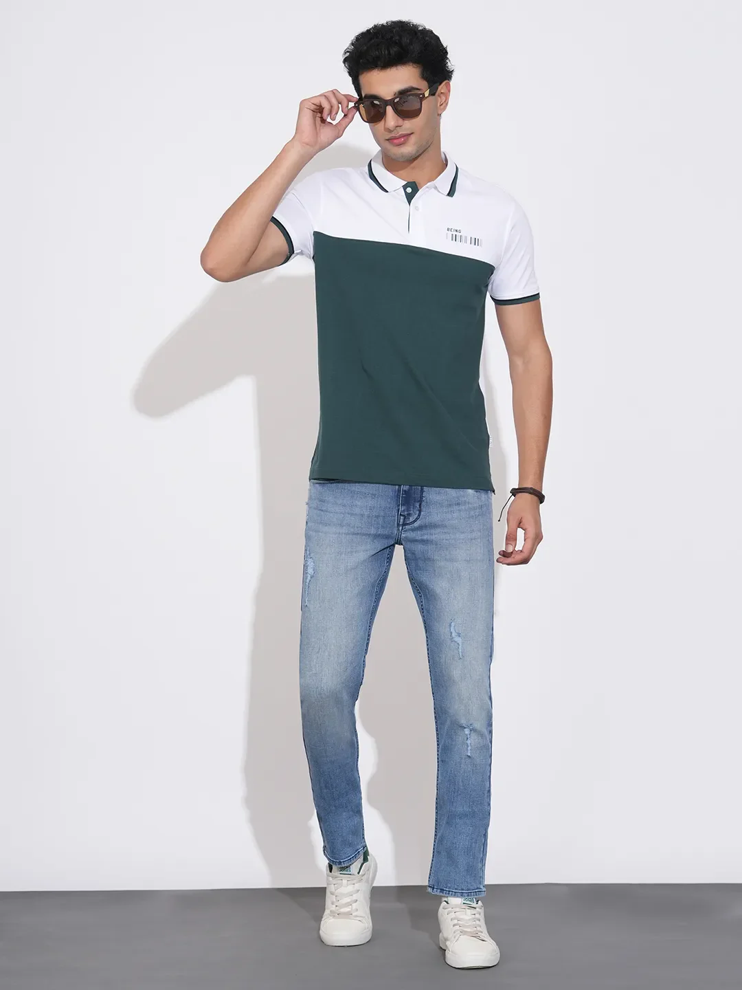 Blue Slim Fit Denims For Men By Being Human Clothing - Image 4