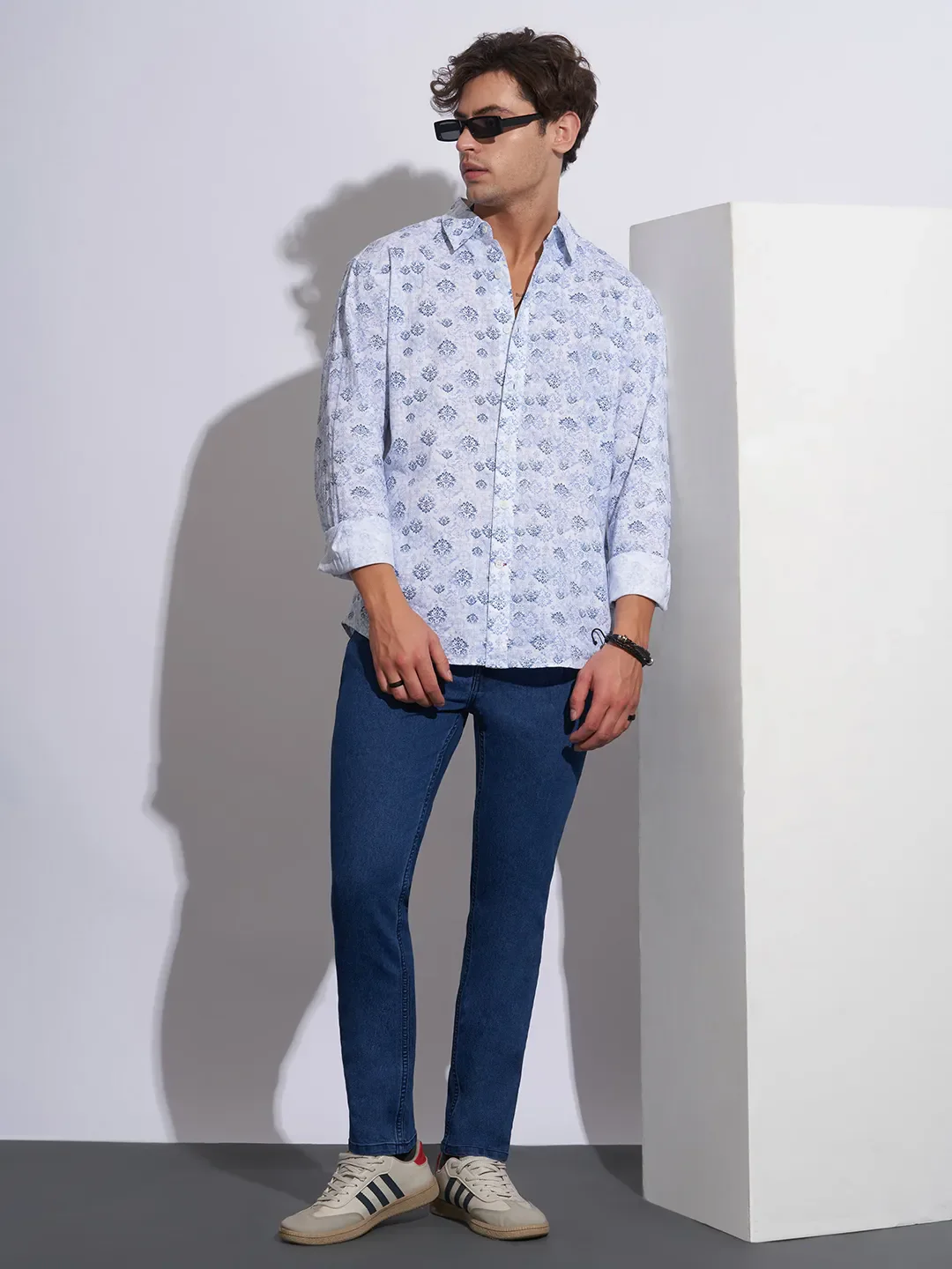 Blue Slim Fit Cotton Blend Men's Denims by Being Human Clothing - Image 4