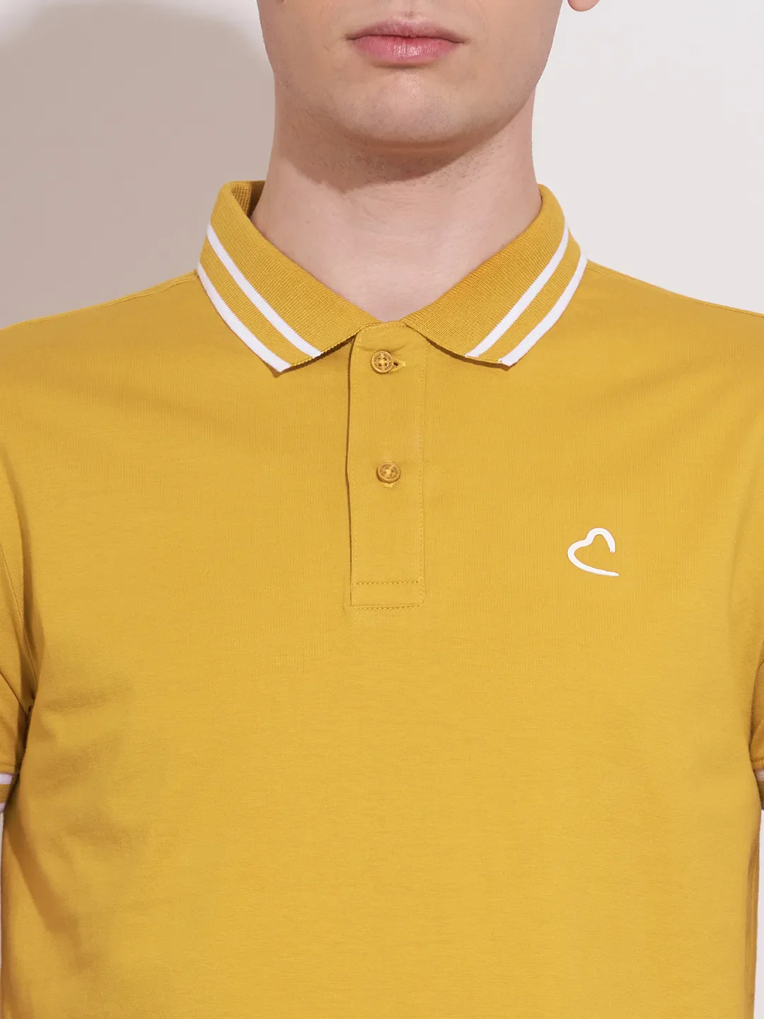 Mustard Regular Fit Men's Polo T-Shirt by Being Human Clothing - Image 5