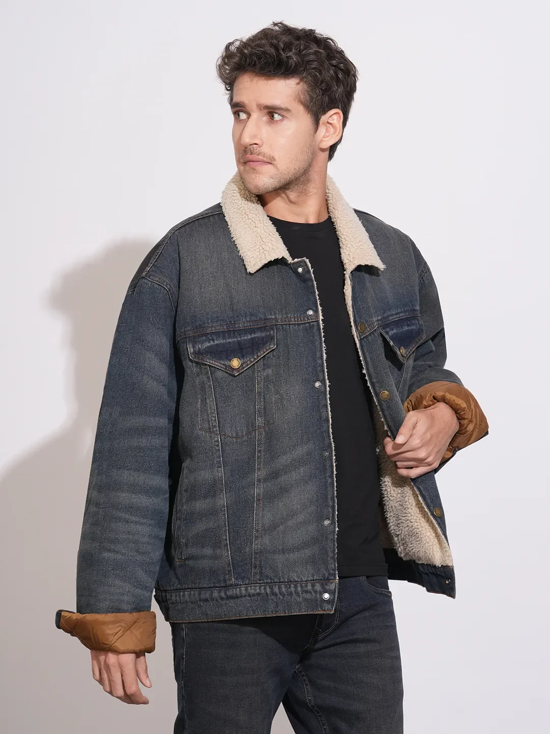 Blue Regular Fit Long Sleeves Polyester Men's Jacket by Being Human Clothing - Image 2