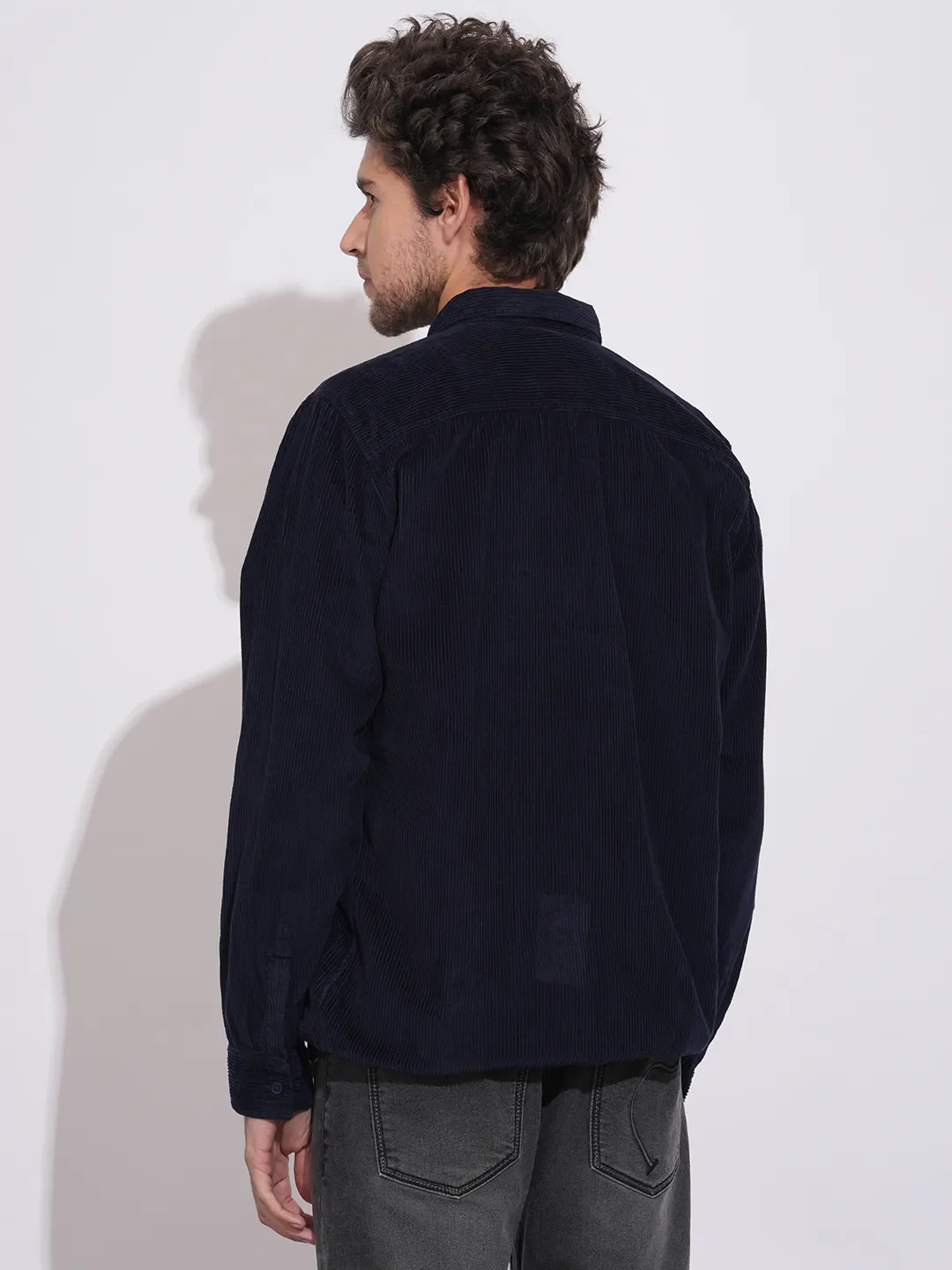 Navy Regular Fit Regular Collar Men's Shacket by Being Human Clothing - Image 3