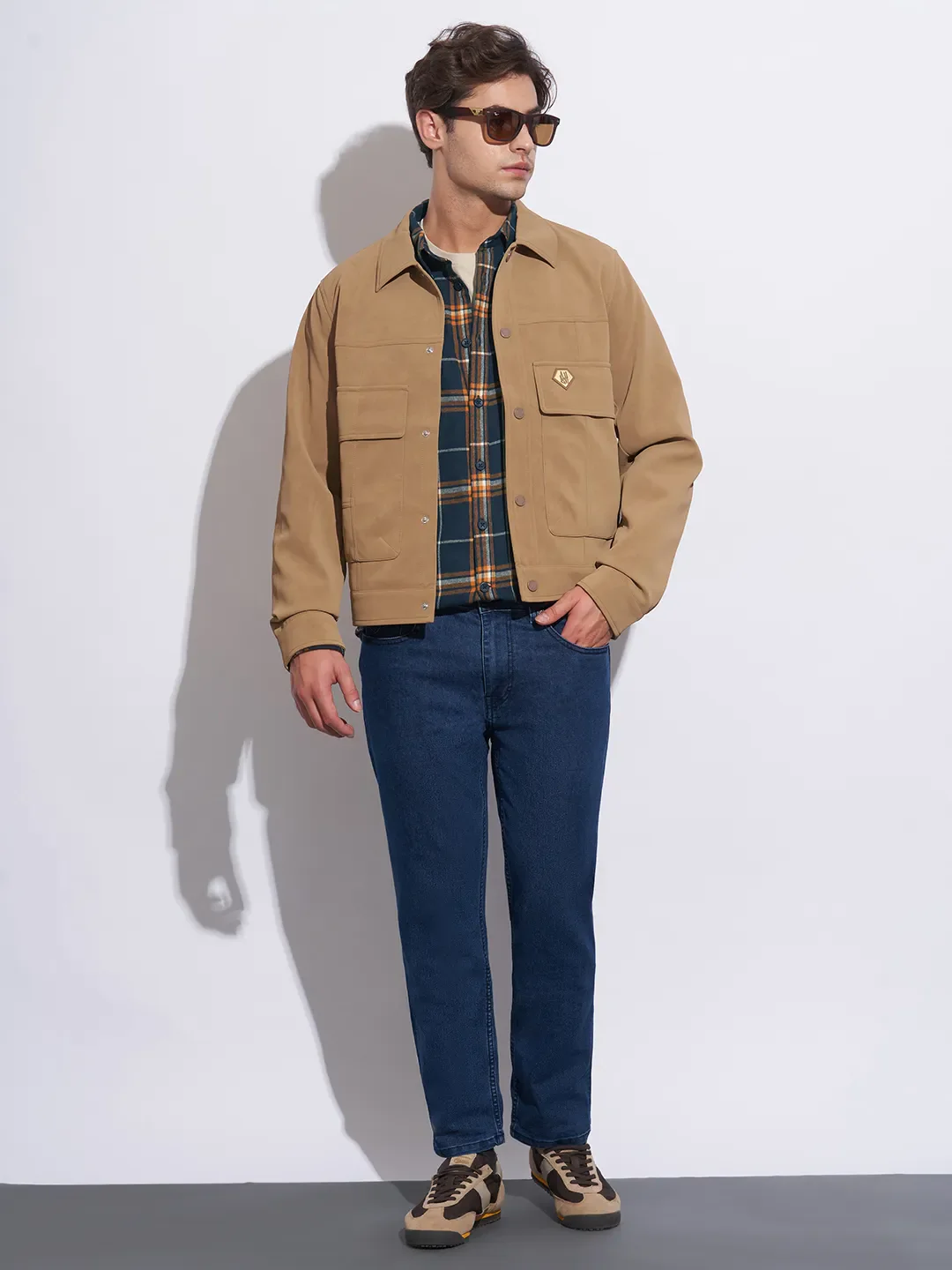 Blue Moderno Fit Regular Collar Long Sleeves Cotton Men's Shirt by Being Human Clothing - Image 4